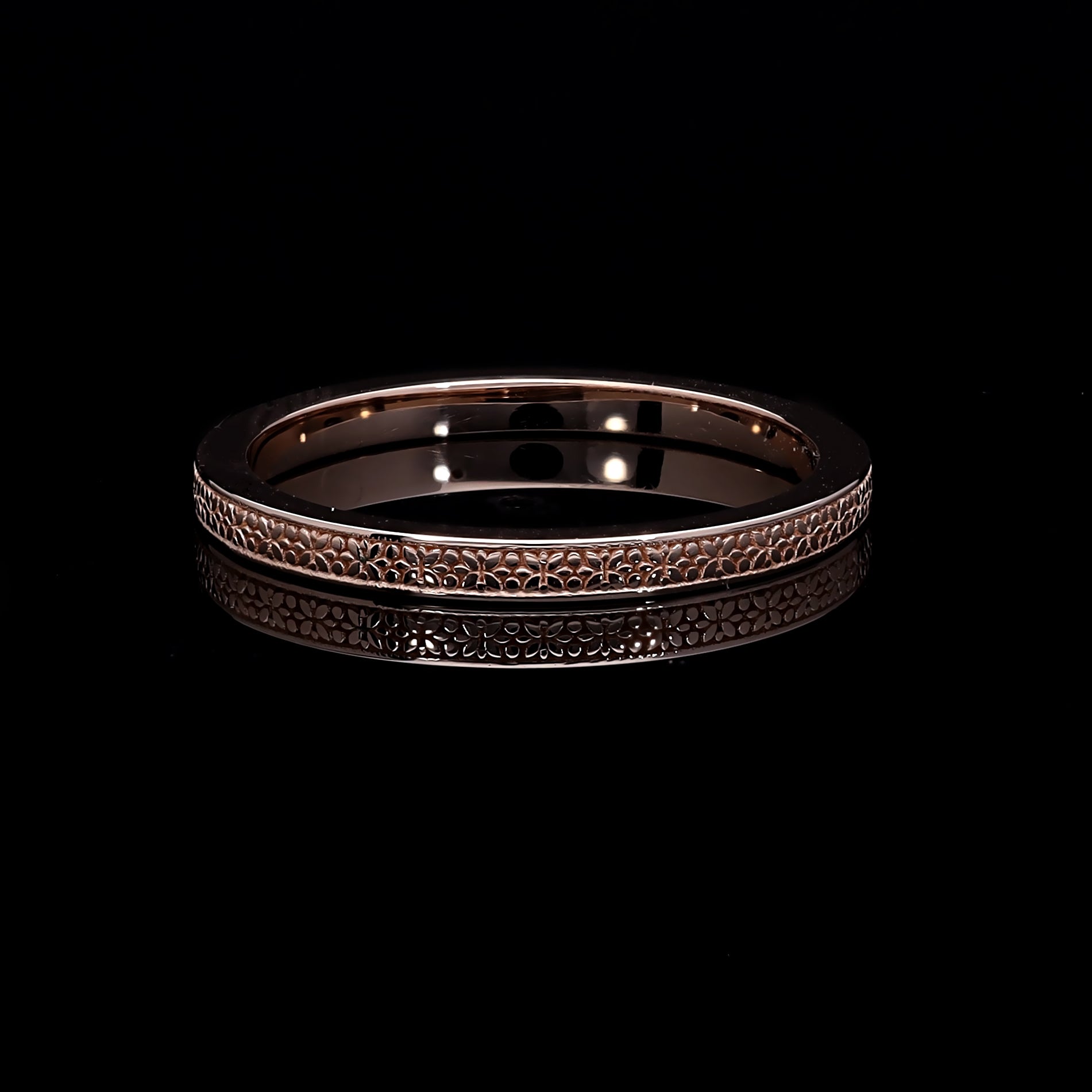 Verighete V000465 din aur roz model floare mica - Bijuterii LA ROSA