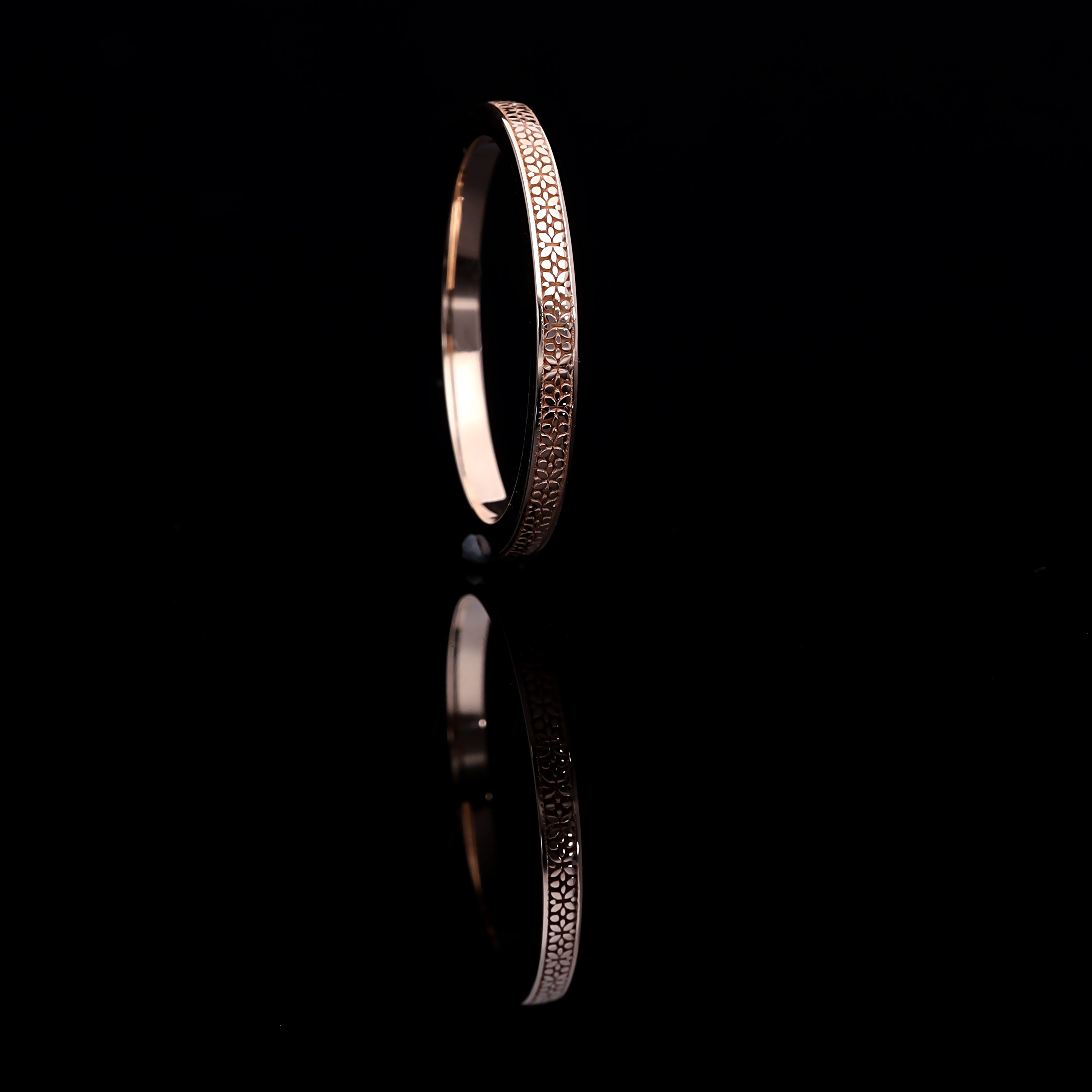 Inel V000465 din aur roz 14k model floare mica - Bijuterii LA ROSA