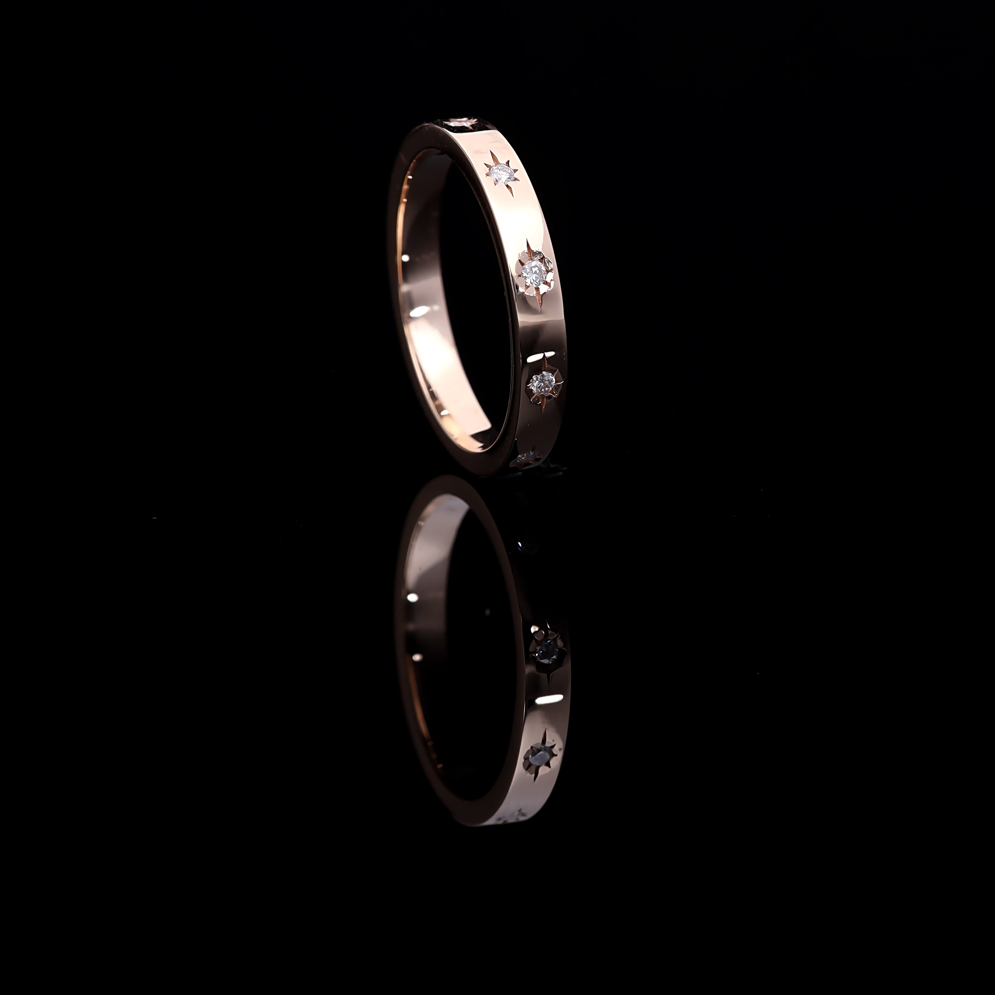 Inel V000474 din aur roz 14k cu diamante - Bijuterii LA ROSA