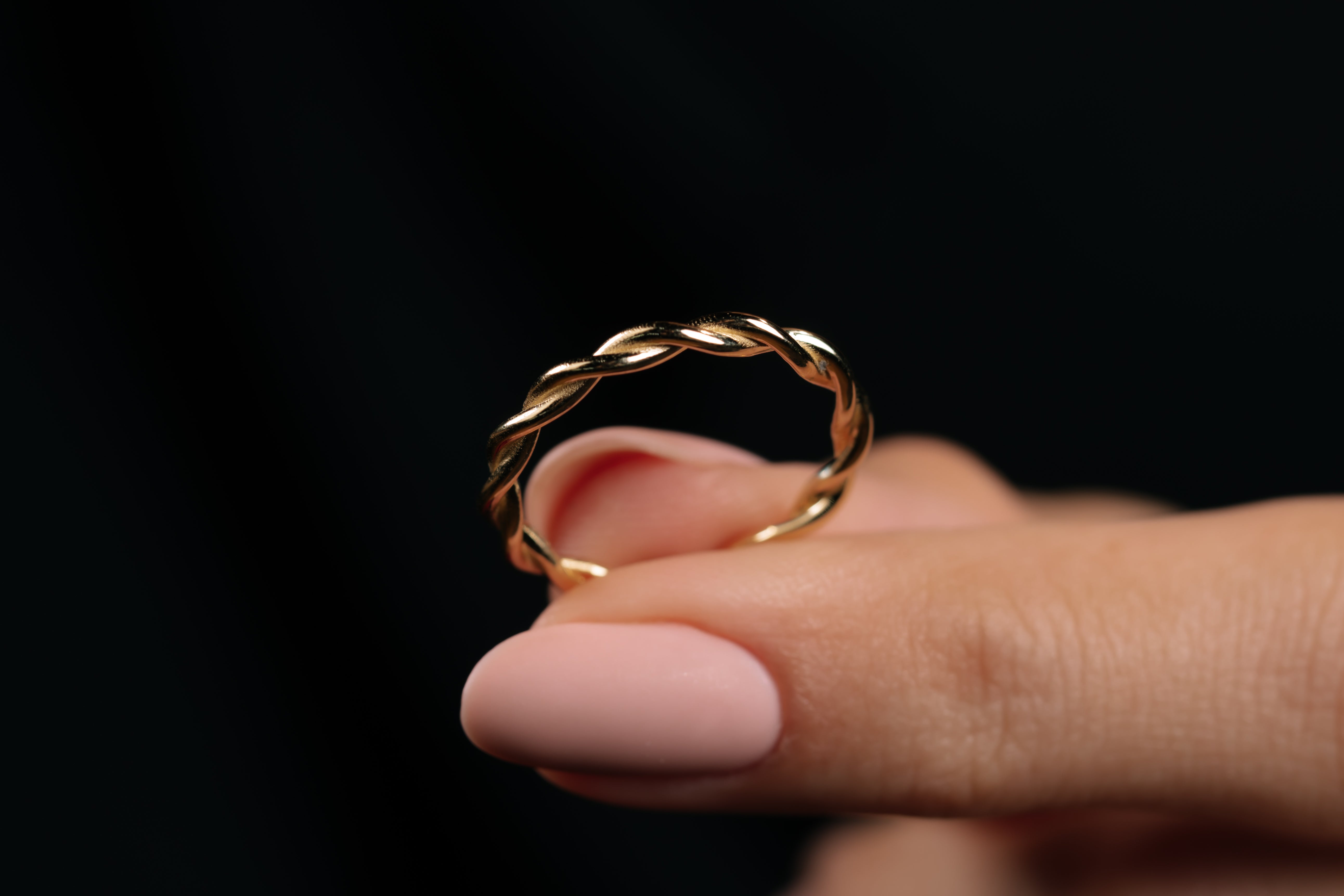 Inel V000473 din aur galben 14k model impletit - Bijuterii LA ROSA