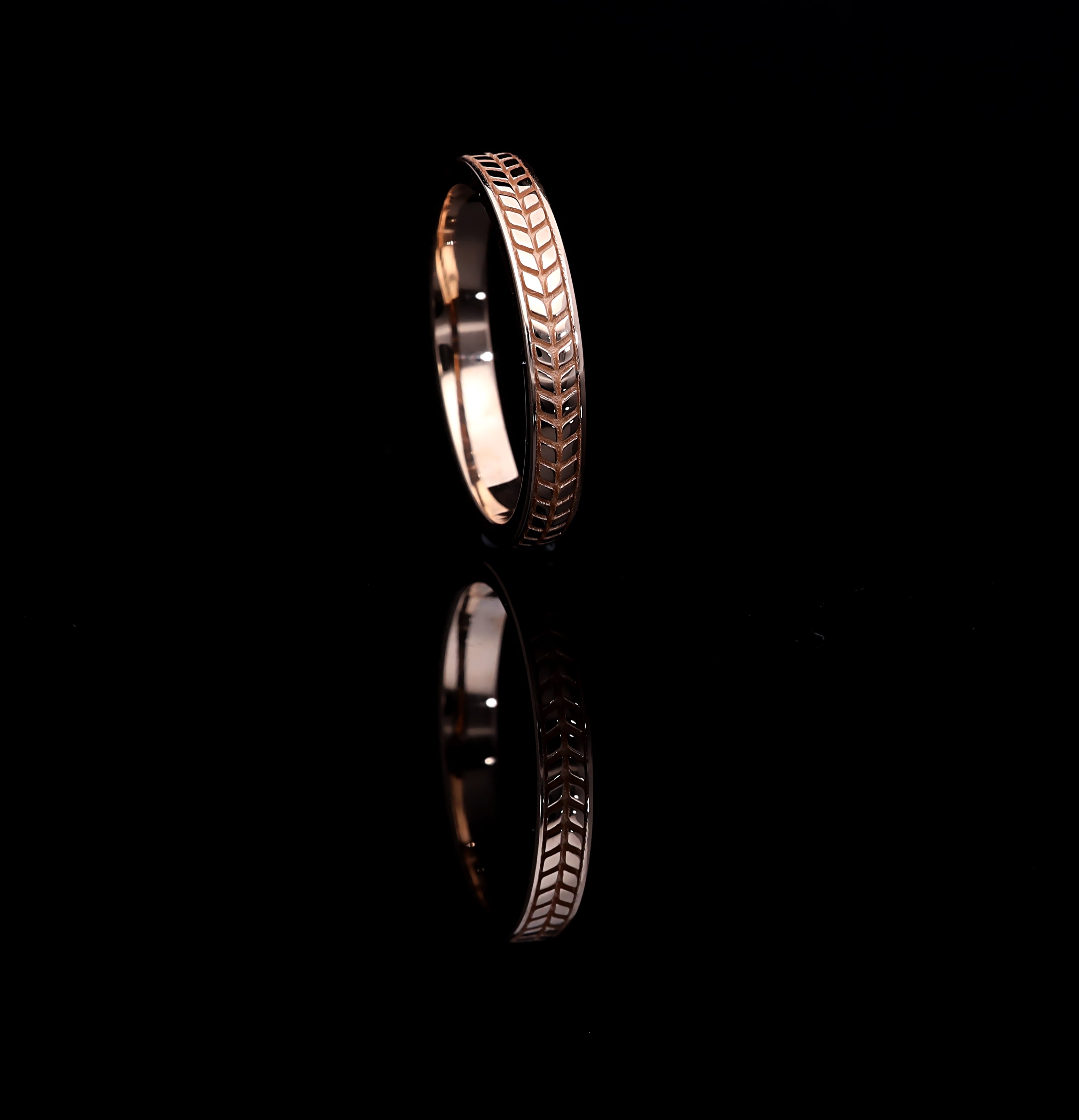 Inel V000471 din aur roz 14k model spic mare - Bijuterii LA ROSA