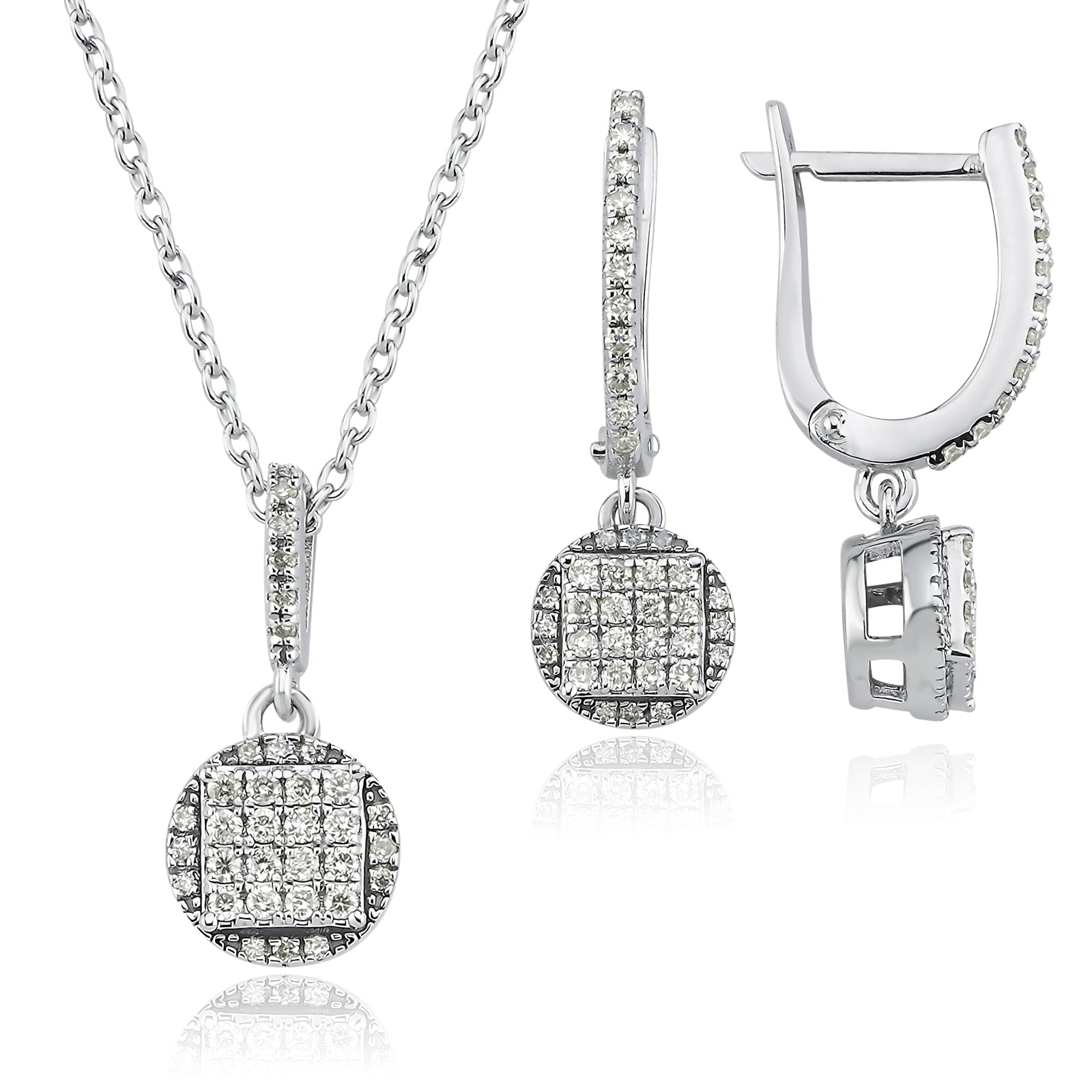 Cercei AVS2764 din aur alb 14k cu diamante - Bijuterii LA ROSA