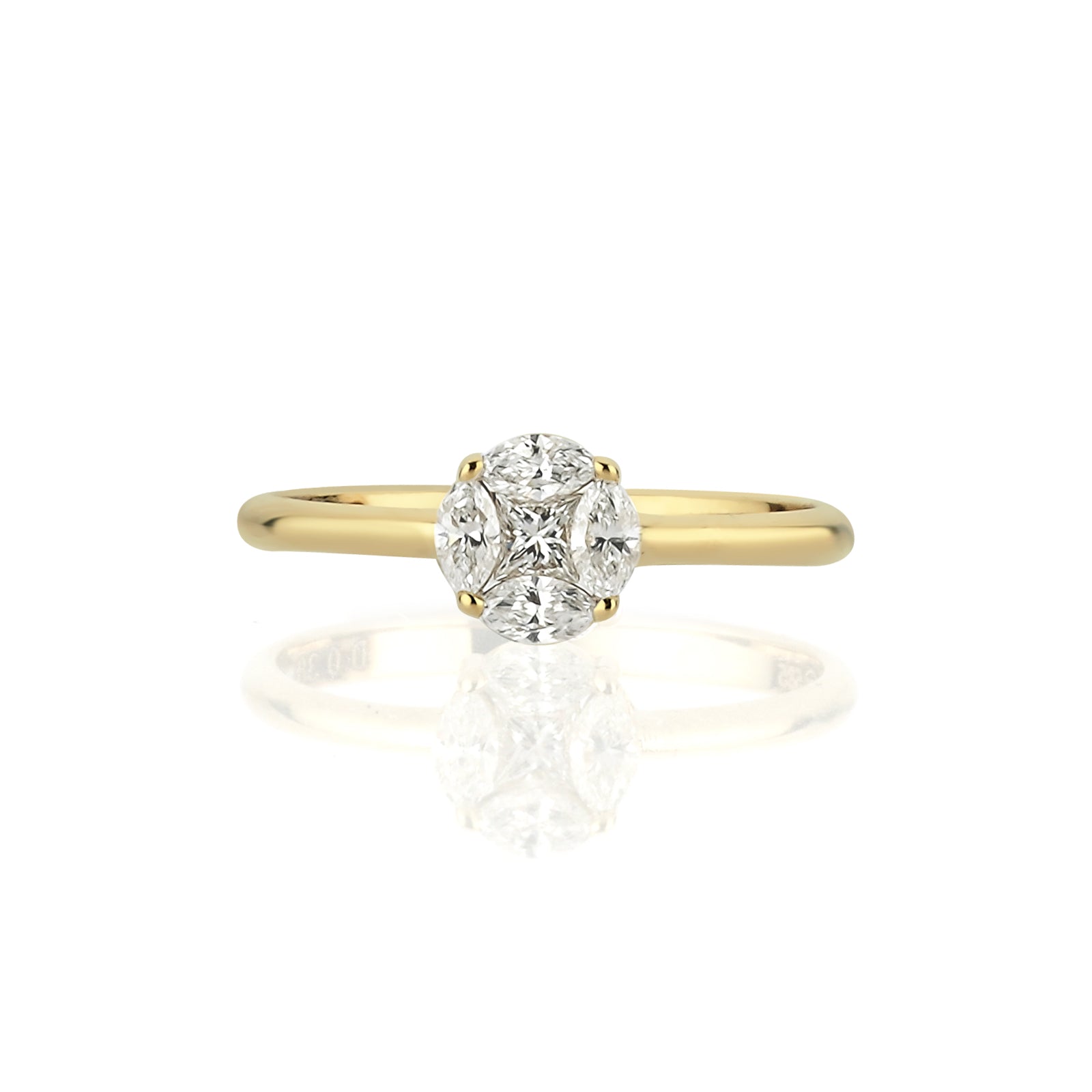 Inel AVS5668 din aur galben 14k cu diamante - Bijuterii LA ROSA