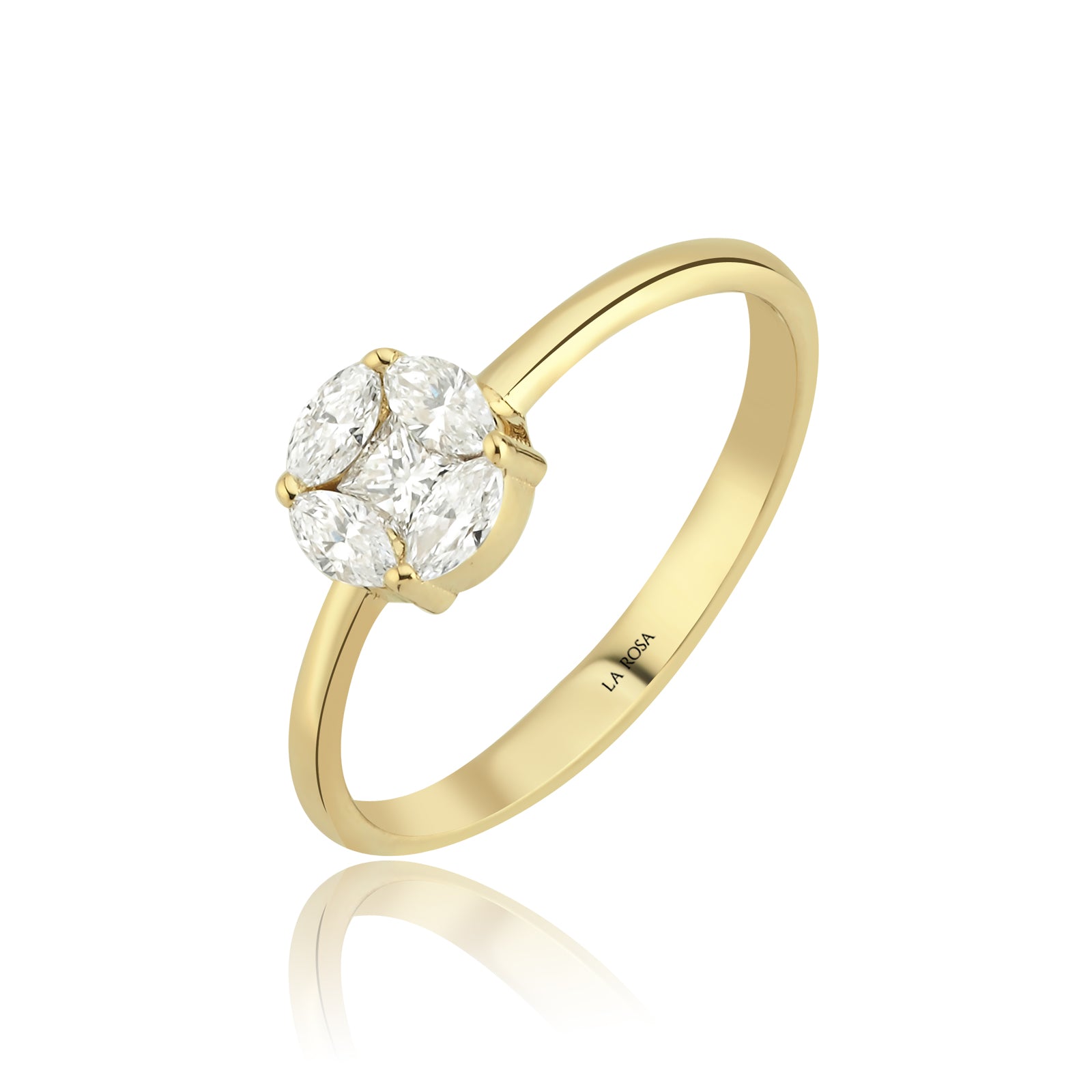 Inel AVS5668 din aur galben 14k cu diamante - Bijuterii LA ROSA