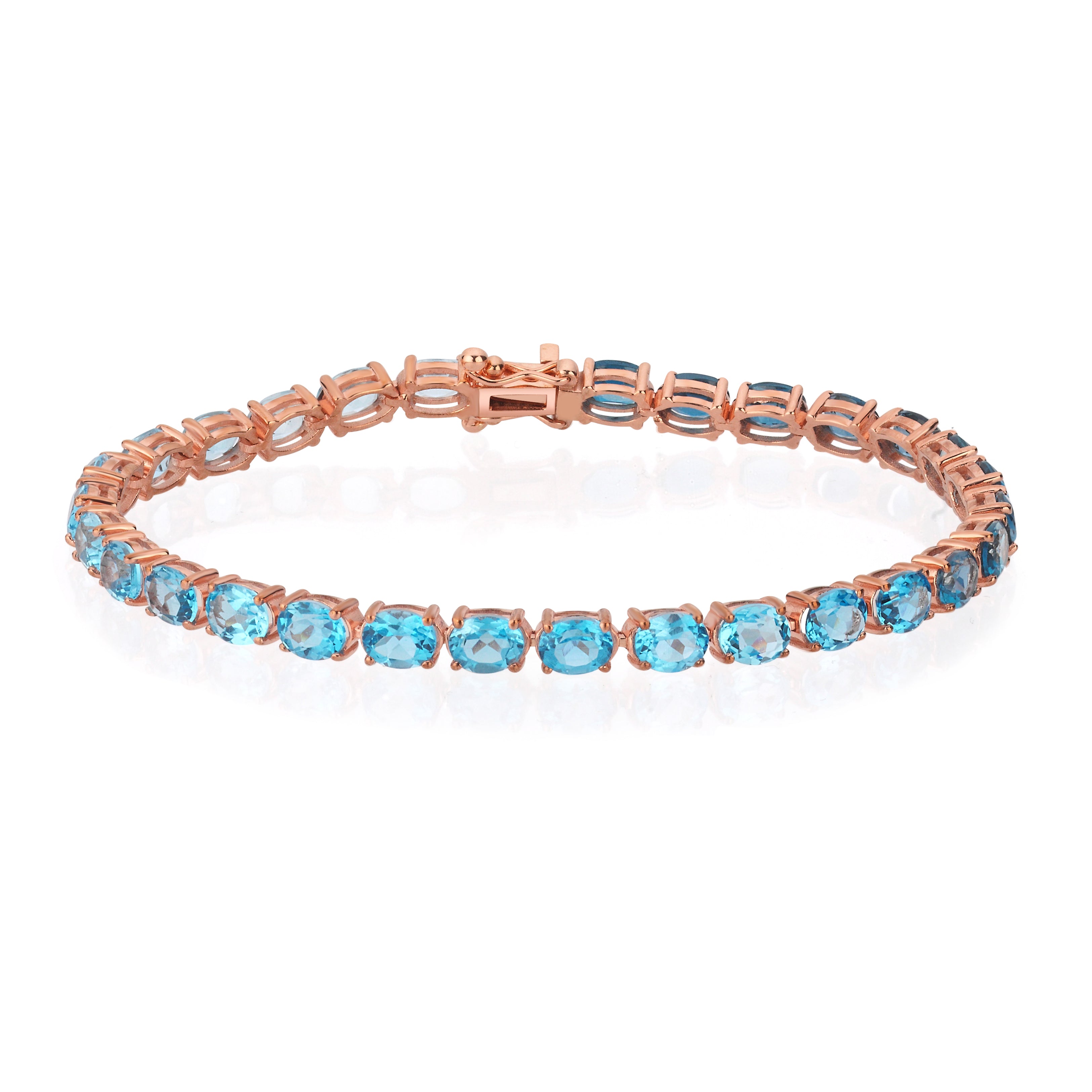 Bratara B000558 din aur roz 14k cu safire 12.68ct