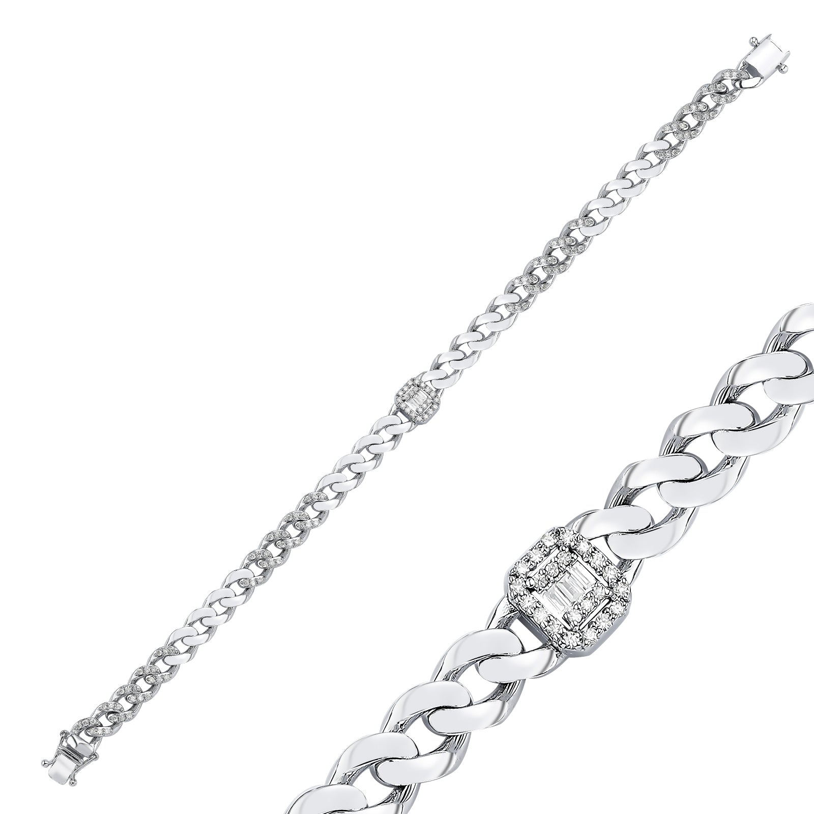 Bratara AR003B din aur alb 14k cu diamante - Bijuterii LA ROSA