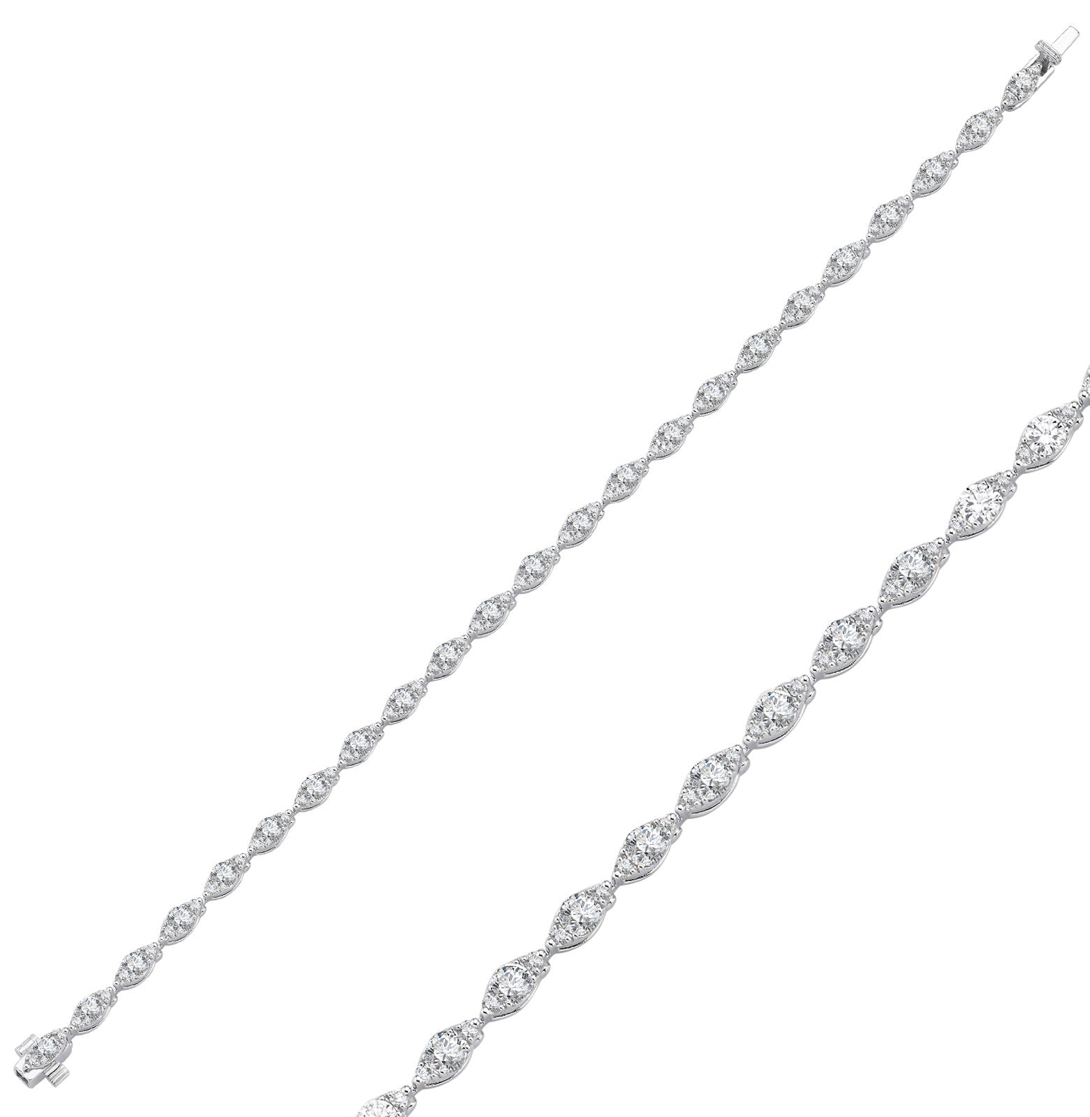 Bratara MD53986 din aur alb 18k cu diamante marquise - Bijuterii LA ROSA