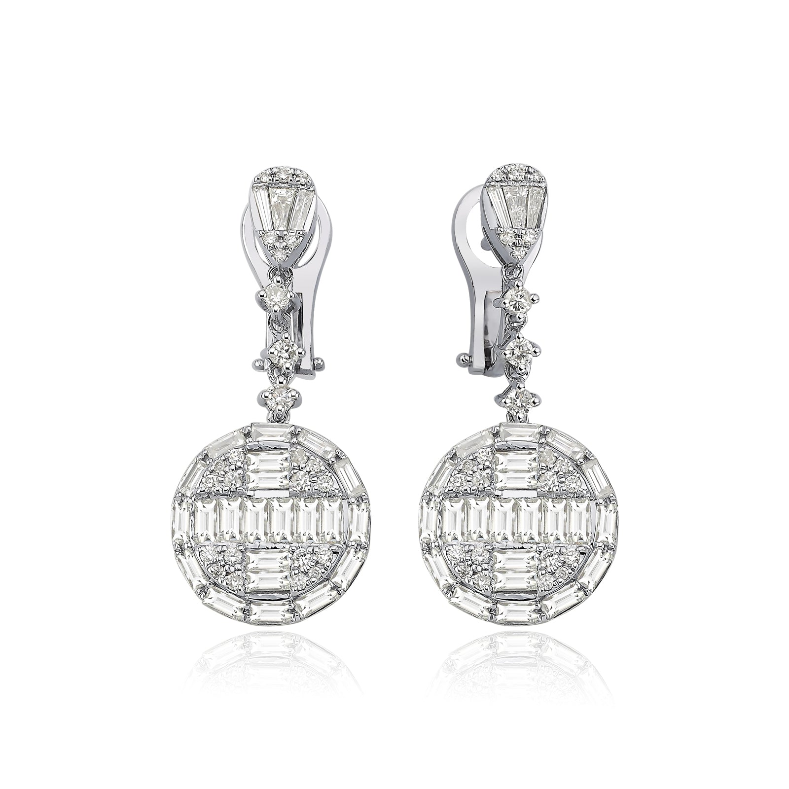 Cercei CN0951E din aur alb 14k cu diamante - Bijuterii LA ROSA