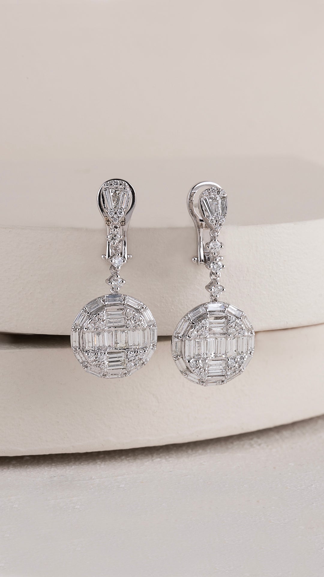 Cercei CN0951E din aur alb 14k cu diamante - Bijuterii LA ROSA