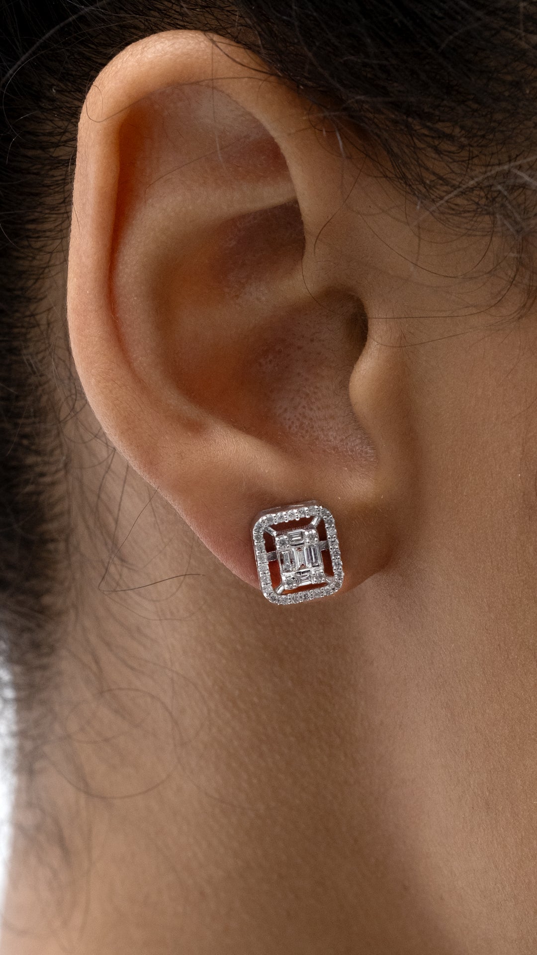 Cercei MD52454 din aur alb 14k cu diamante - Bijuterii LA ROSA