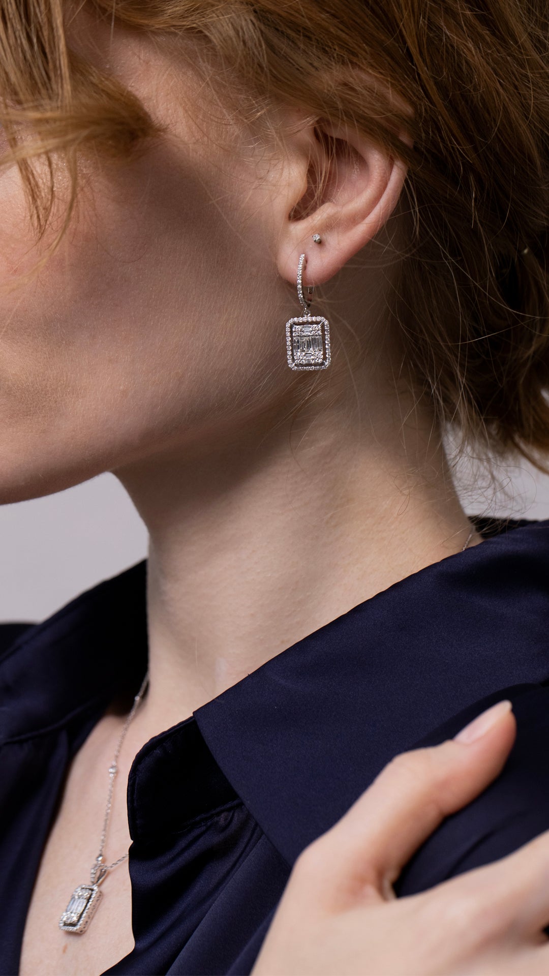 Colier MR0408MM din aur alb 14k cu diamante - Bijuterii LA ROSA