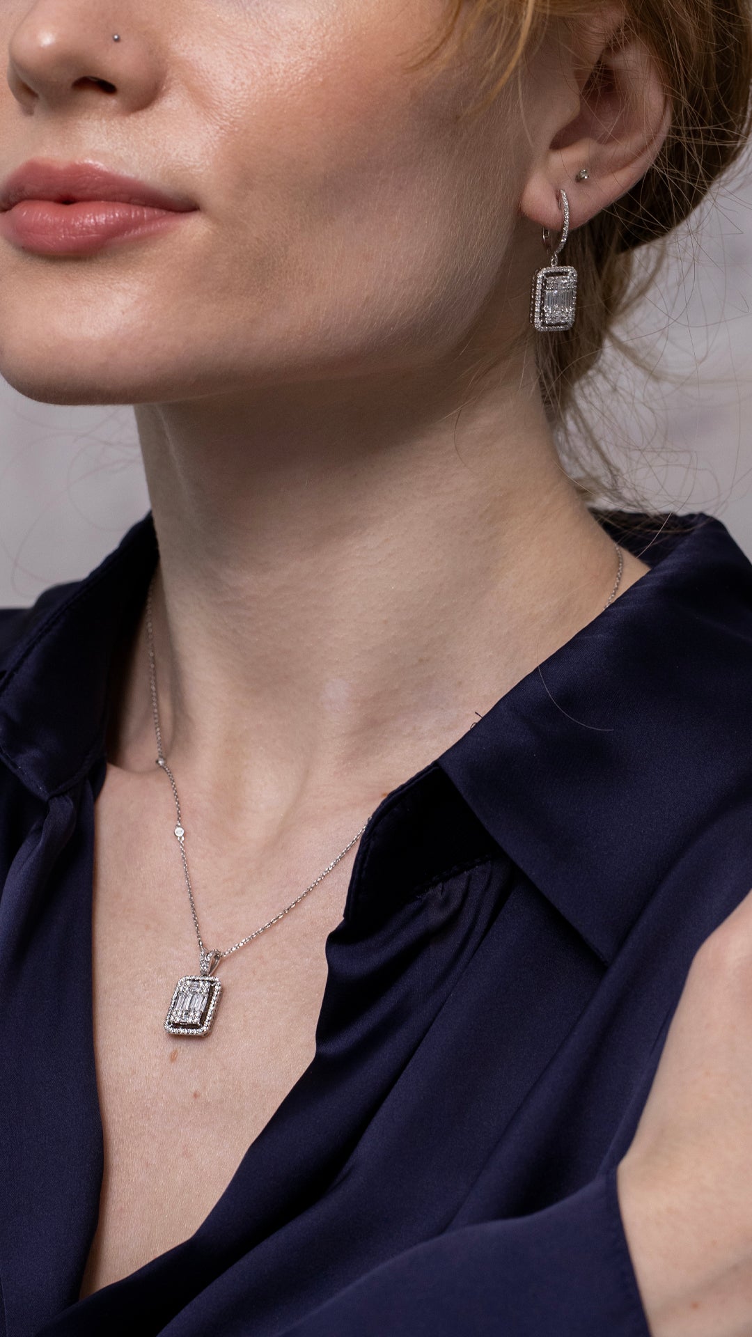 Colier MR0408MM din aur alb 14k cu diamante - Bijuterii LA ROSA