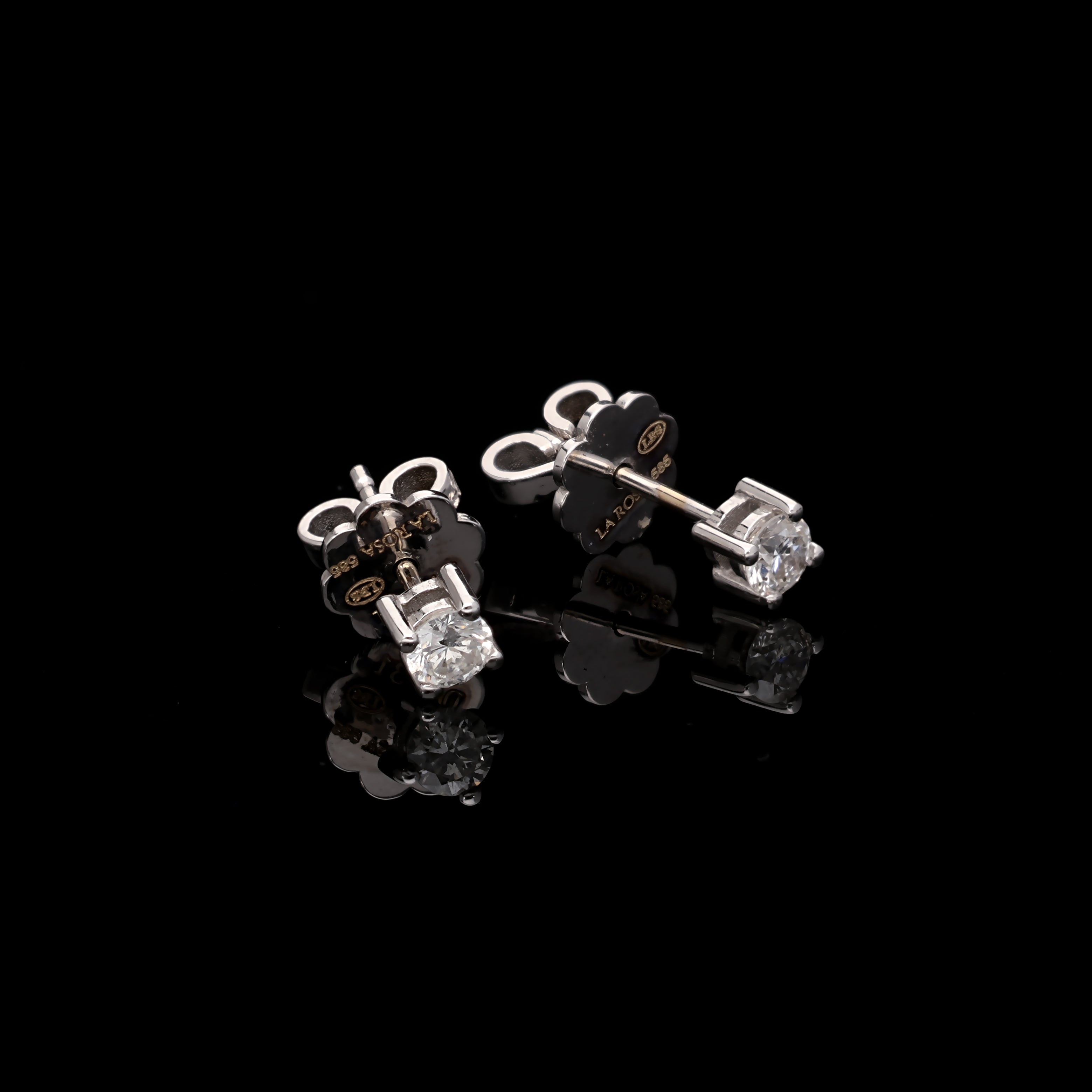 Cercei TK0410E-0.10 din aur alb 14k cu diamante - Bijuterii LA ROSA