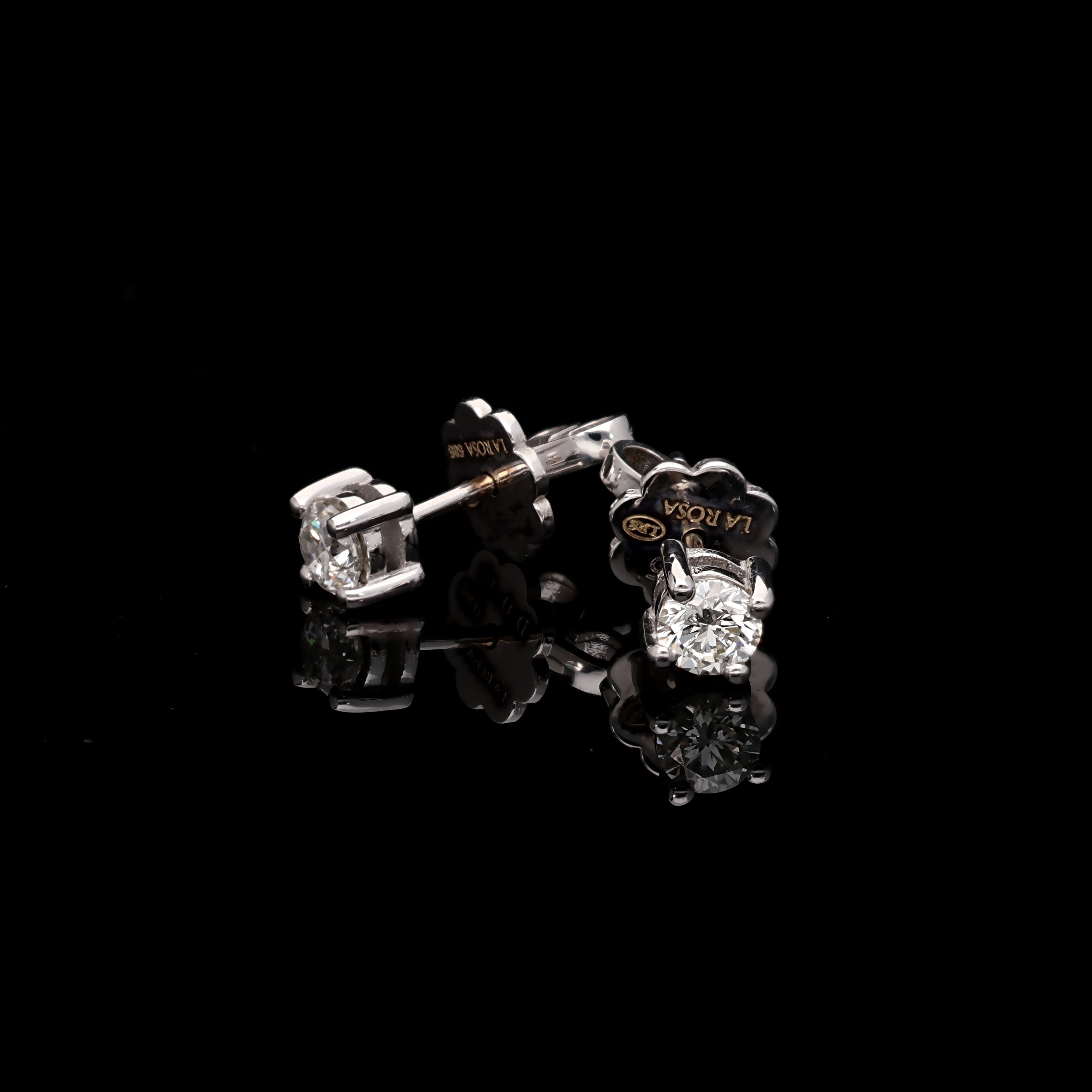 Cercei TK0419E-0.15 din aur alb 14k cu diamante - Bijuterii LA ROSA