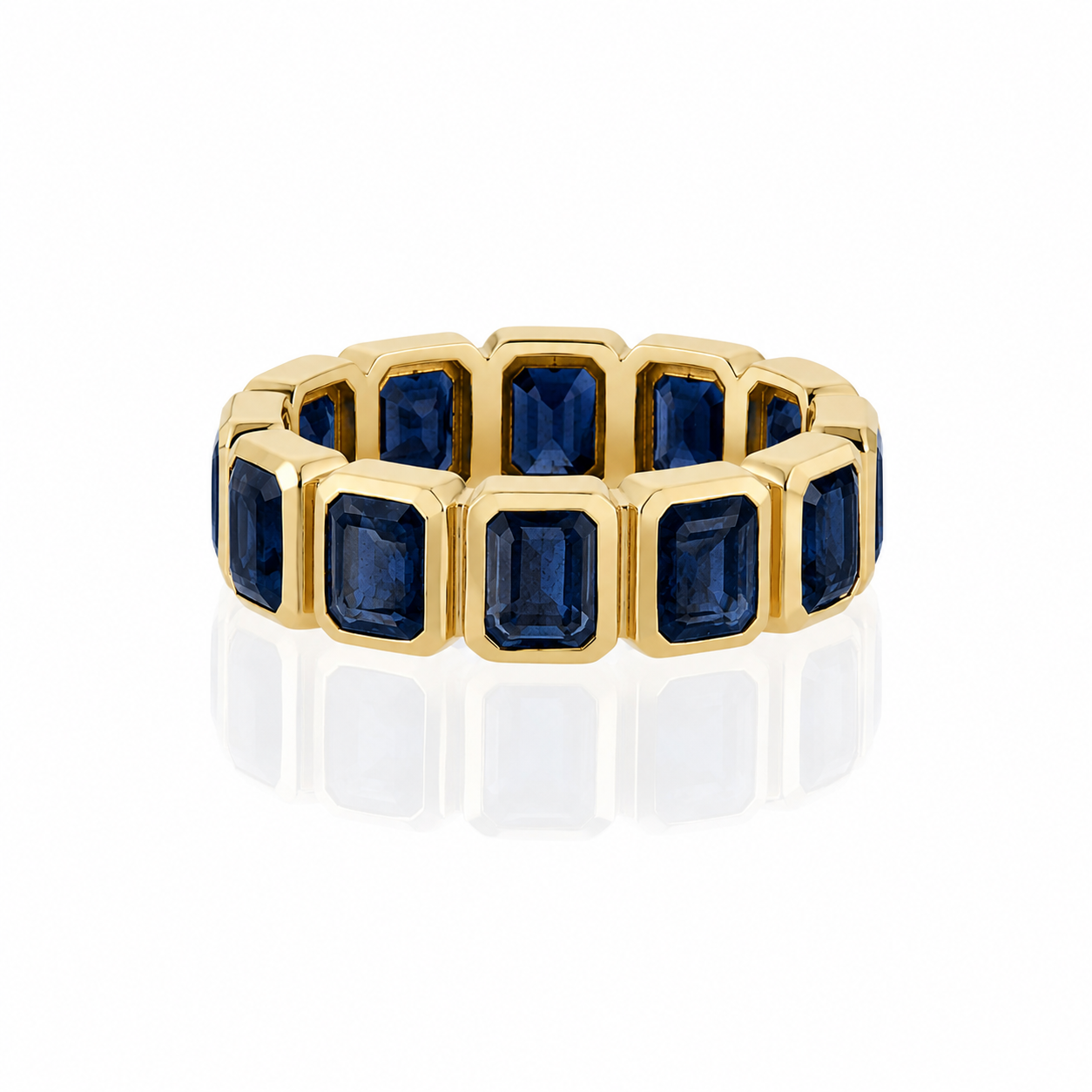 Inel eternity R004554 aur galben 14k cu safire 7.39ct