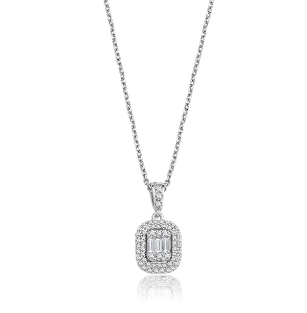 Colier MD17645 din aur alb 14k cu diamante - Bijuterii LA ROSA