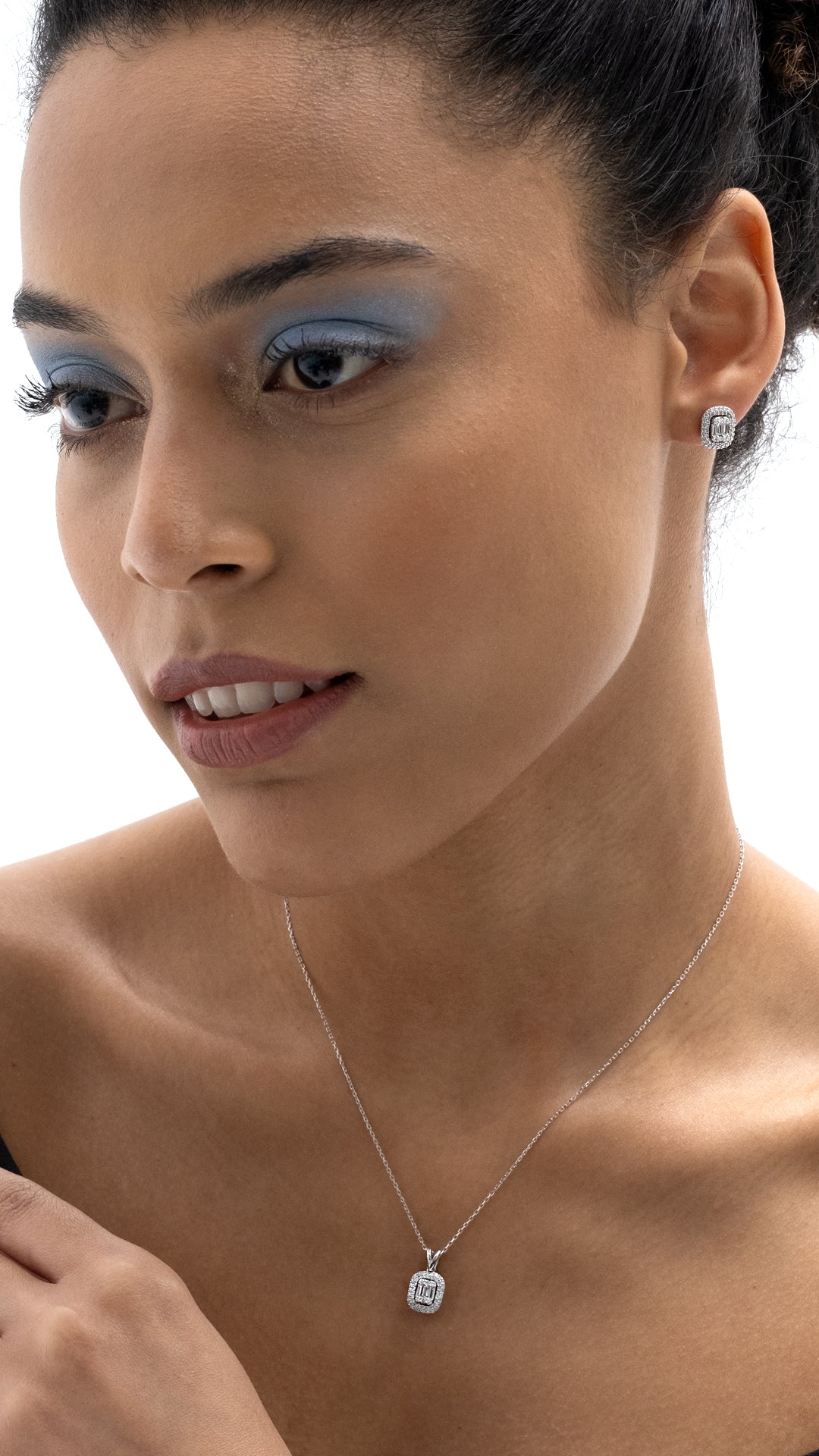 Colier MD17645 din aur alb 14k cu diamante - Bijuterii LA ROSA