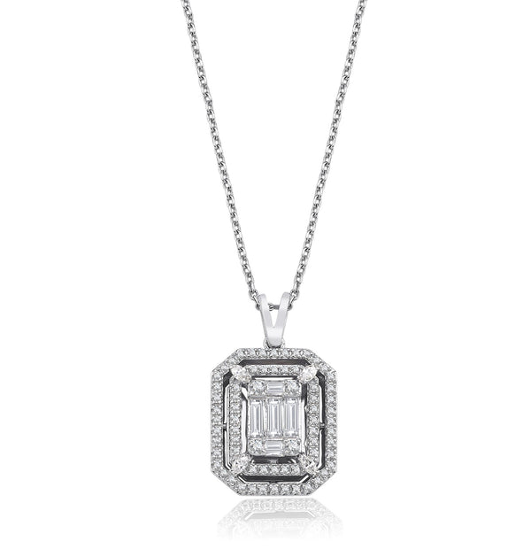 Colier MD51102 din aur alb 14k cu diamante - Bijuterii LA ROSA
