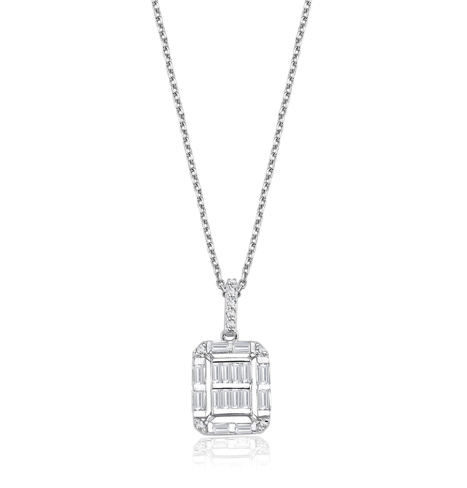 Colier MD54702 din aur alb 14k cu diamante - Bijuterii LA ROSA