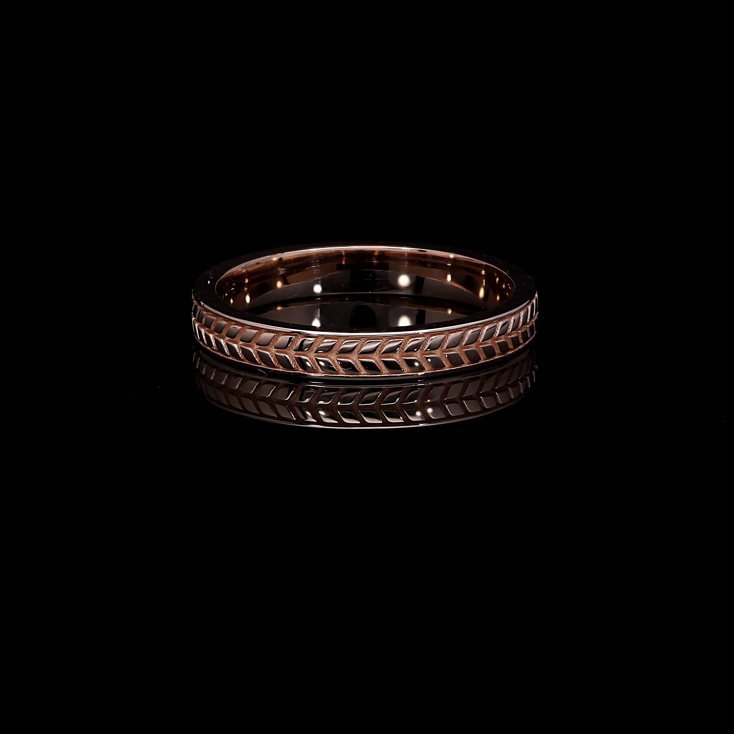 Inel V000471 din aur roz 14k model spic mare - Bijuterii LA ROSA
