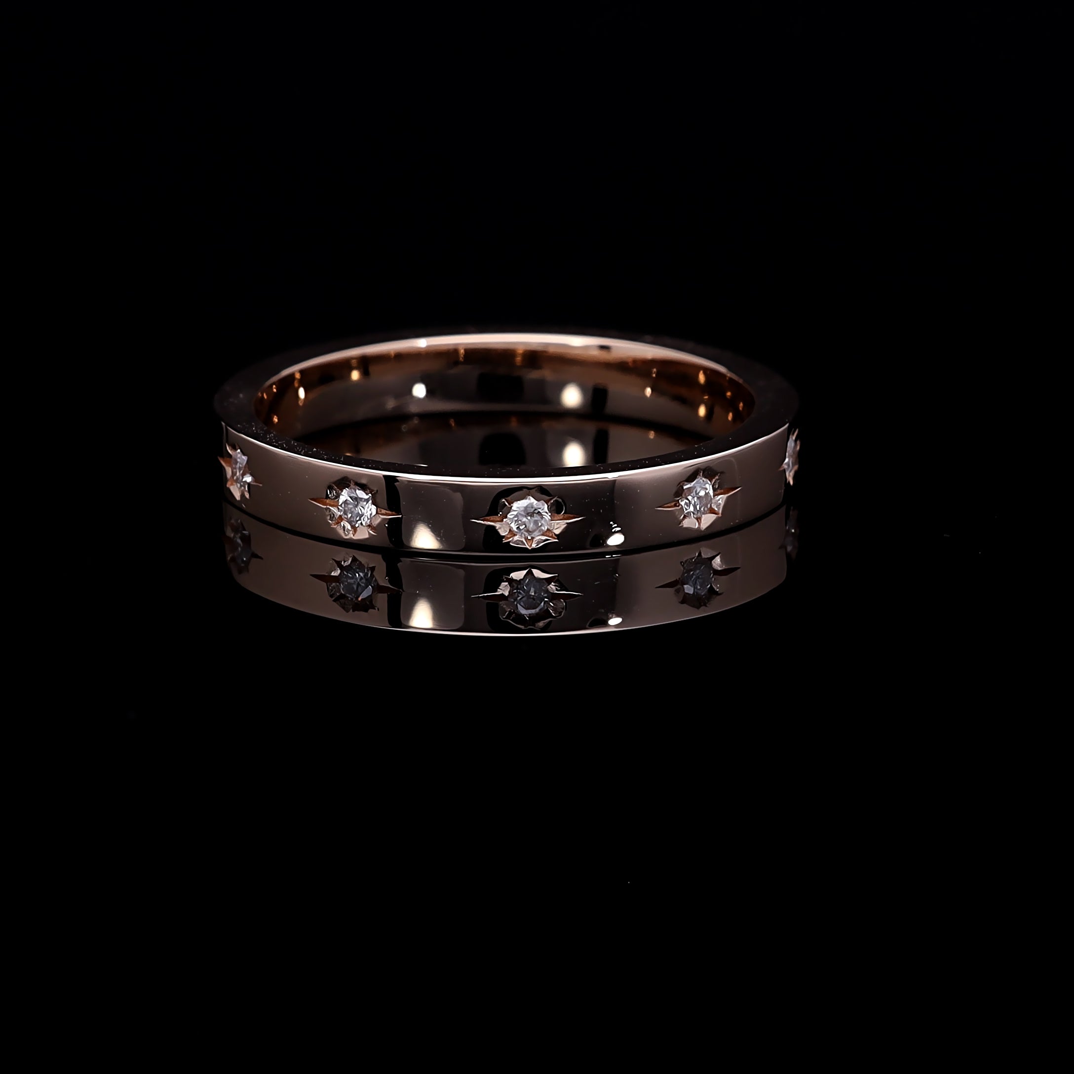 Inel V000474 din aur roz 14k cu diamante - Bijuterii LA ROSA