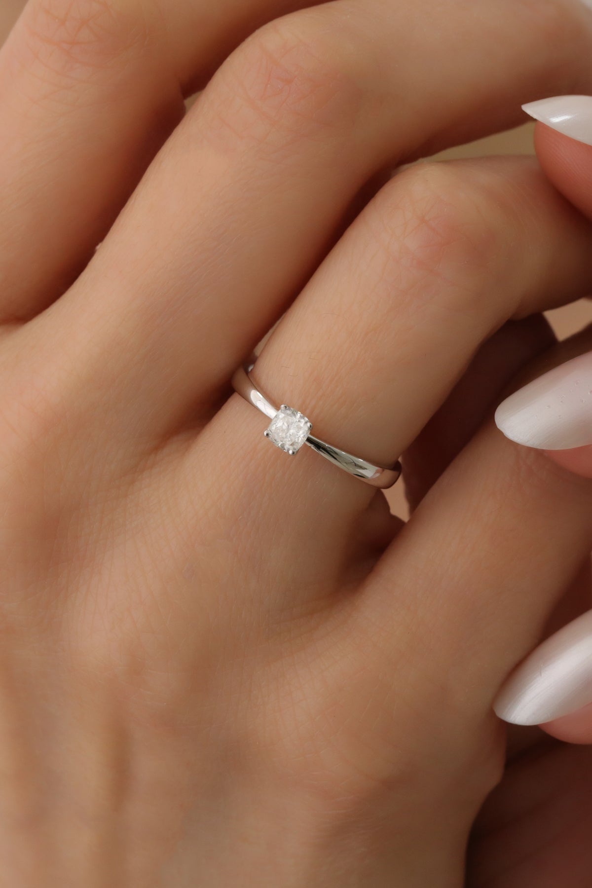 INEL DE LOGODNA LRY608 DIN AUR ALB 18K CU DIAMANT - Bijuterii LA ROSA