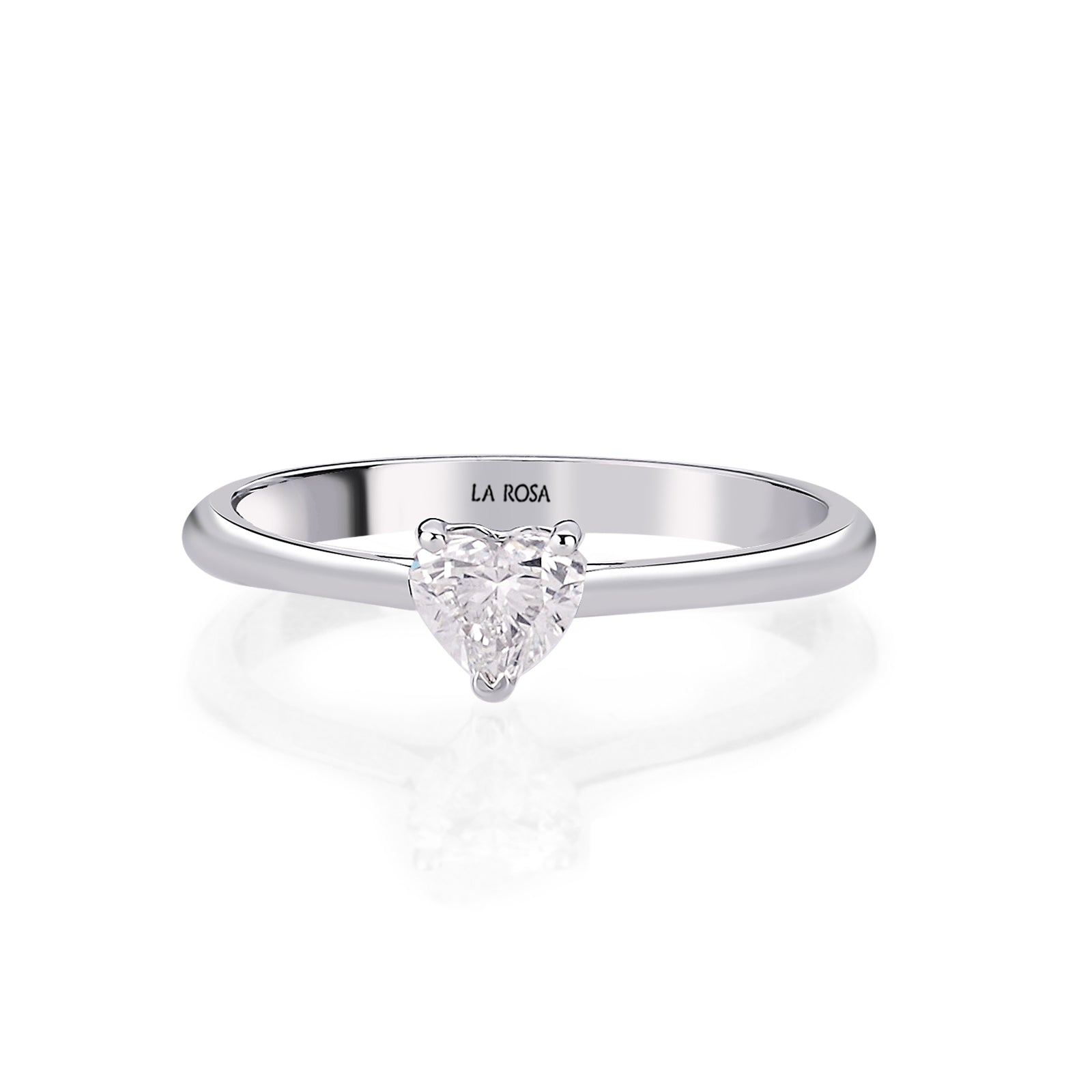 INEL DE LOGODNA LRY610 DIN AUR ALB 18K CU DIAMANT INIMA - Bijuterii LA ROSA