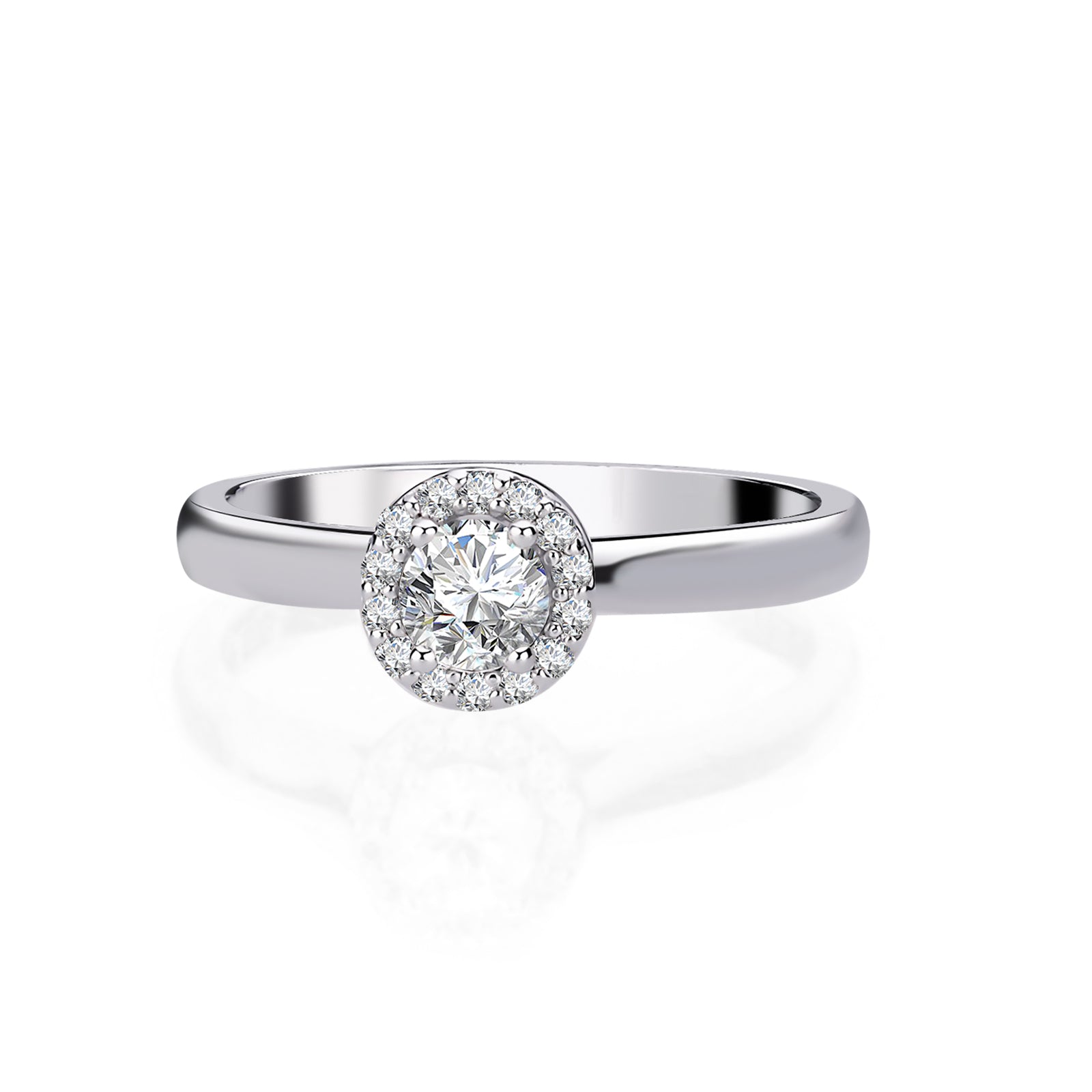 INEL DE LOGODNA LRY618 DIN AUR ALB 18K CU DIAMANT ROTUND - Bijuterii LA ROSA
