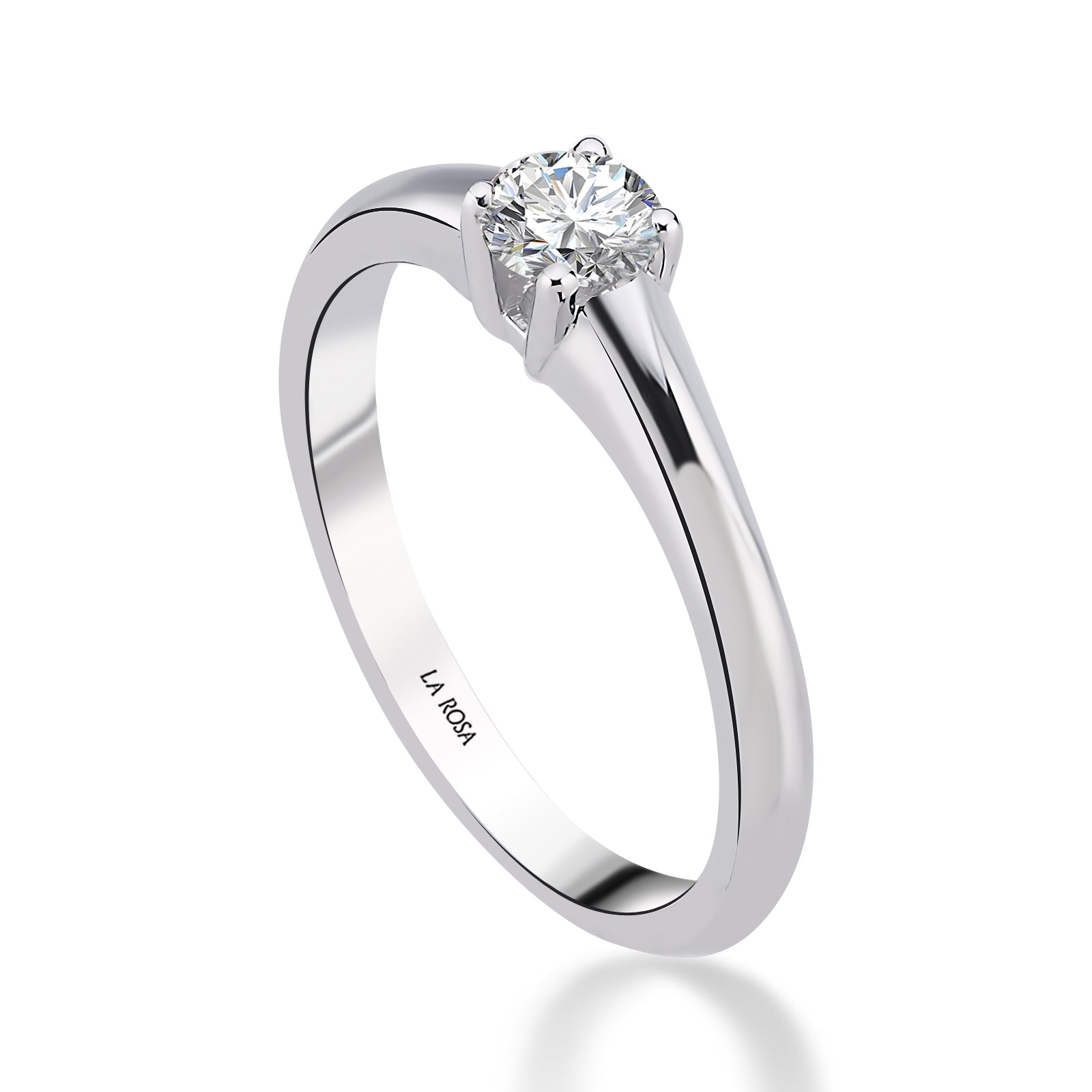 INEL DE LOGODNA LRY620 DIN AUR ALB 18K CU DIAMANT ROTUND - Bijuterii LA ROSA