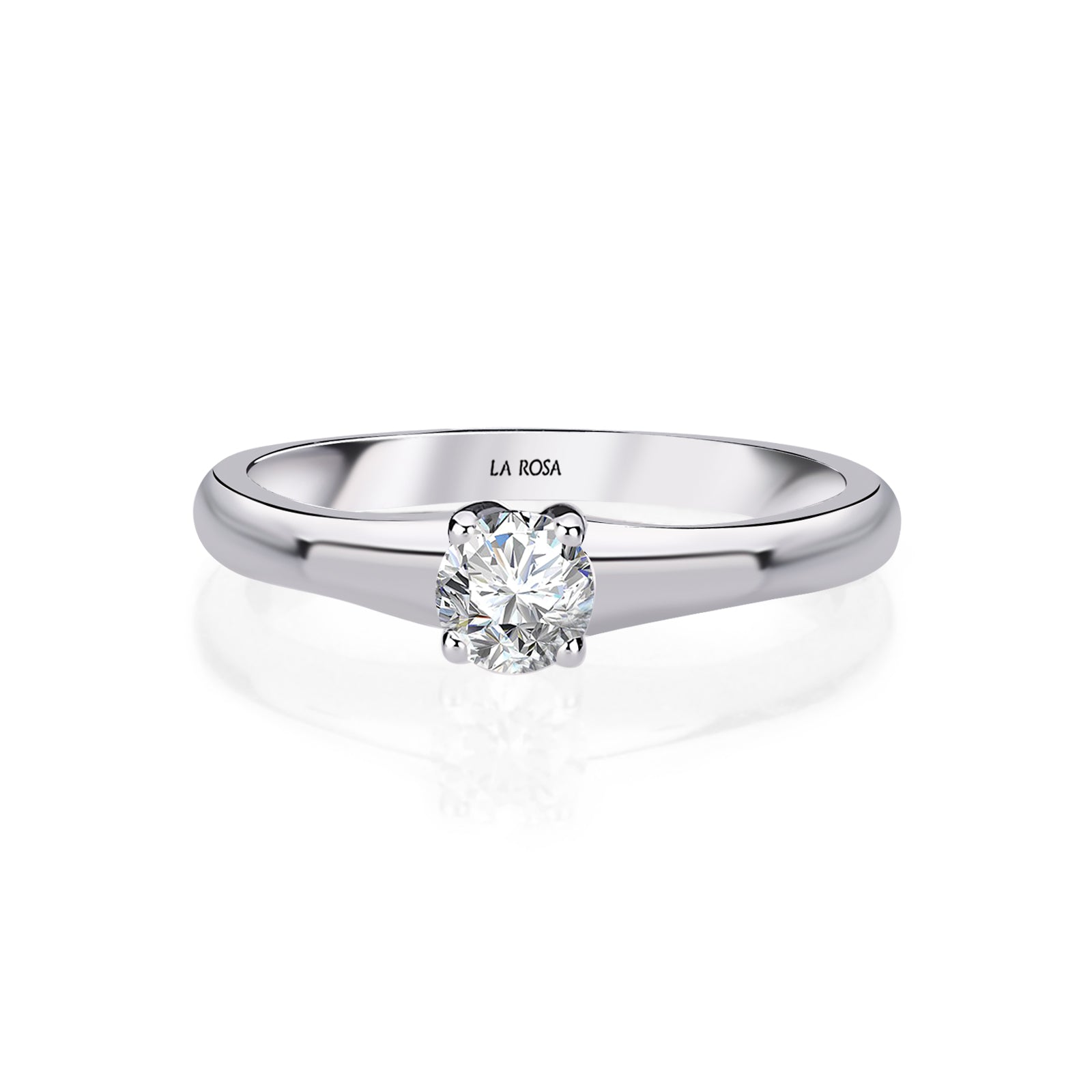 INEL DE LOGODNA LRY620 DIN AUR ALB 18K CU DIAMANT ROTUND - Bijuterii LA ROSA