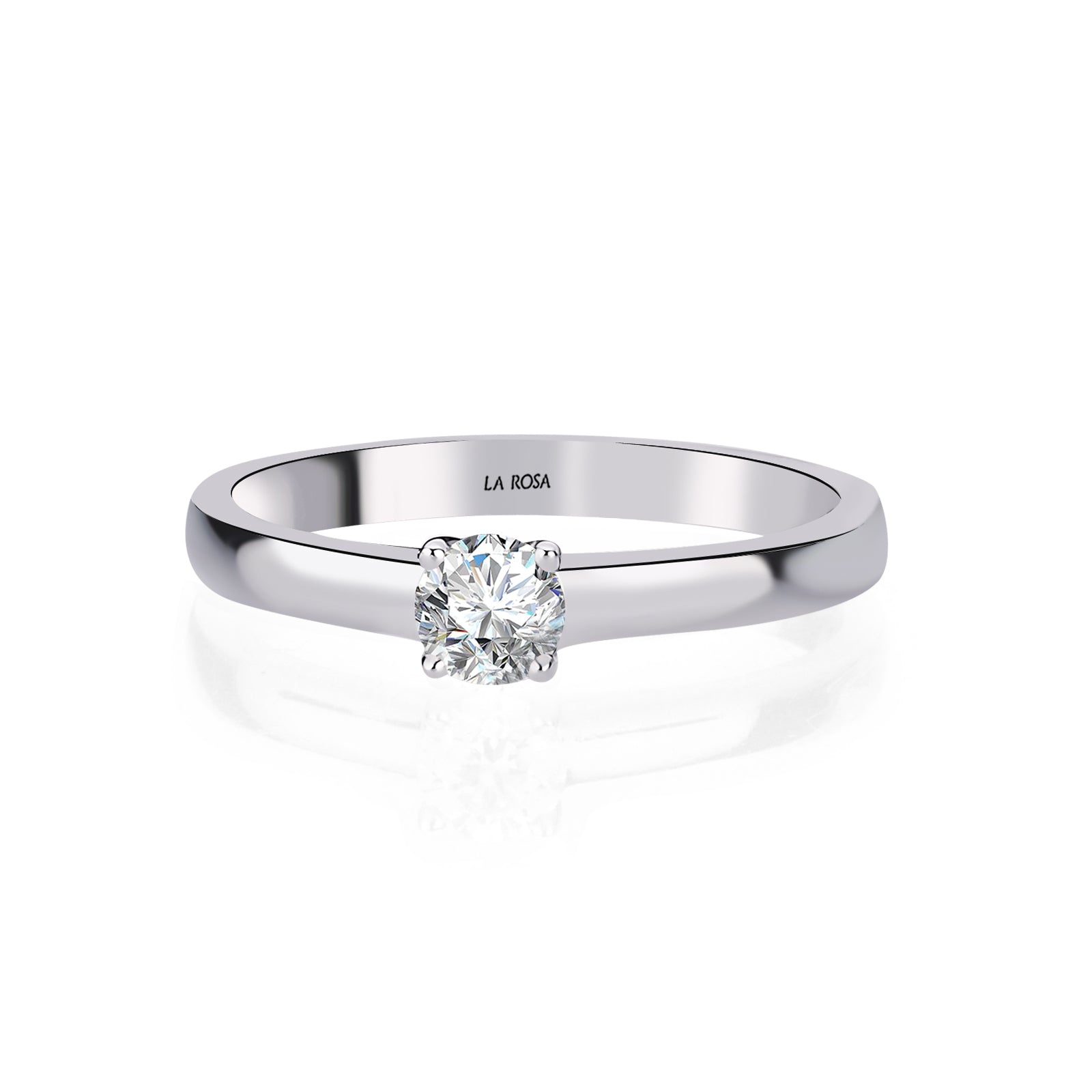INEL DE LOGODNA LRY622 DIN AUR ALB 18K CU DIAMANT ROTUND - Bijuterii LA ROSA