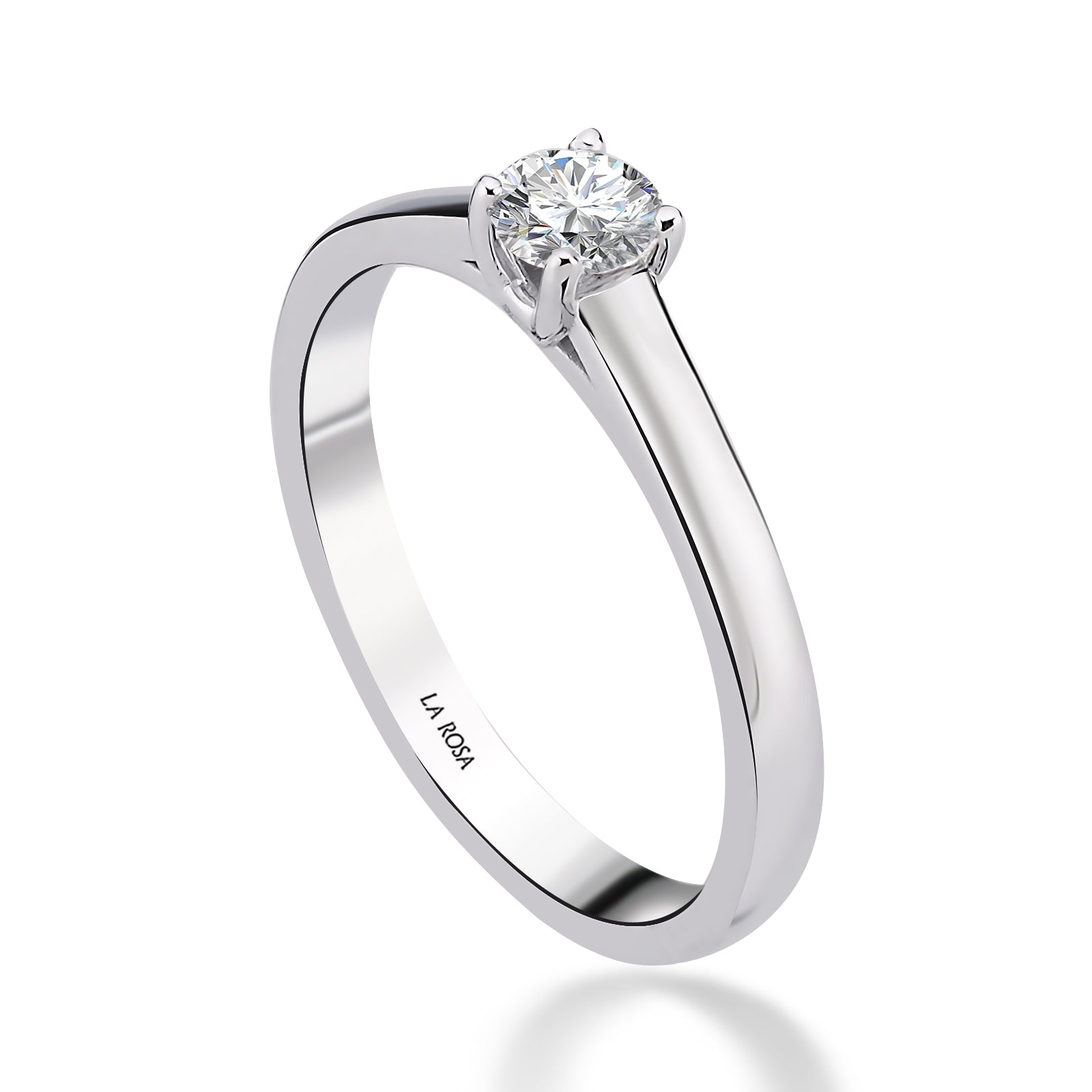 INEL DE LOGODNA LRY622 DIN AUR ALB 18K CU DIAMANT ROTUND - Bijuterii LA ROSA