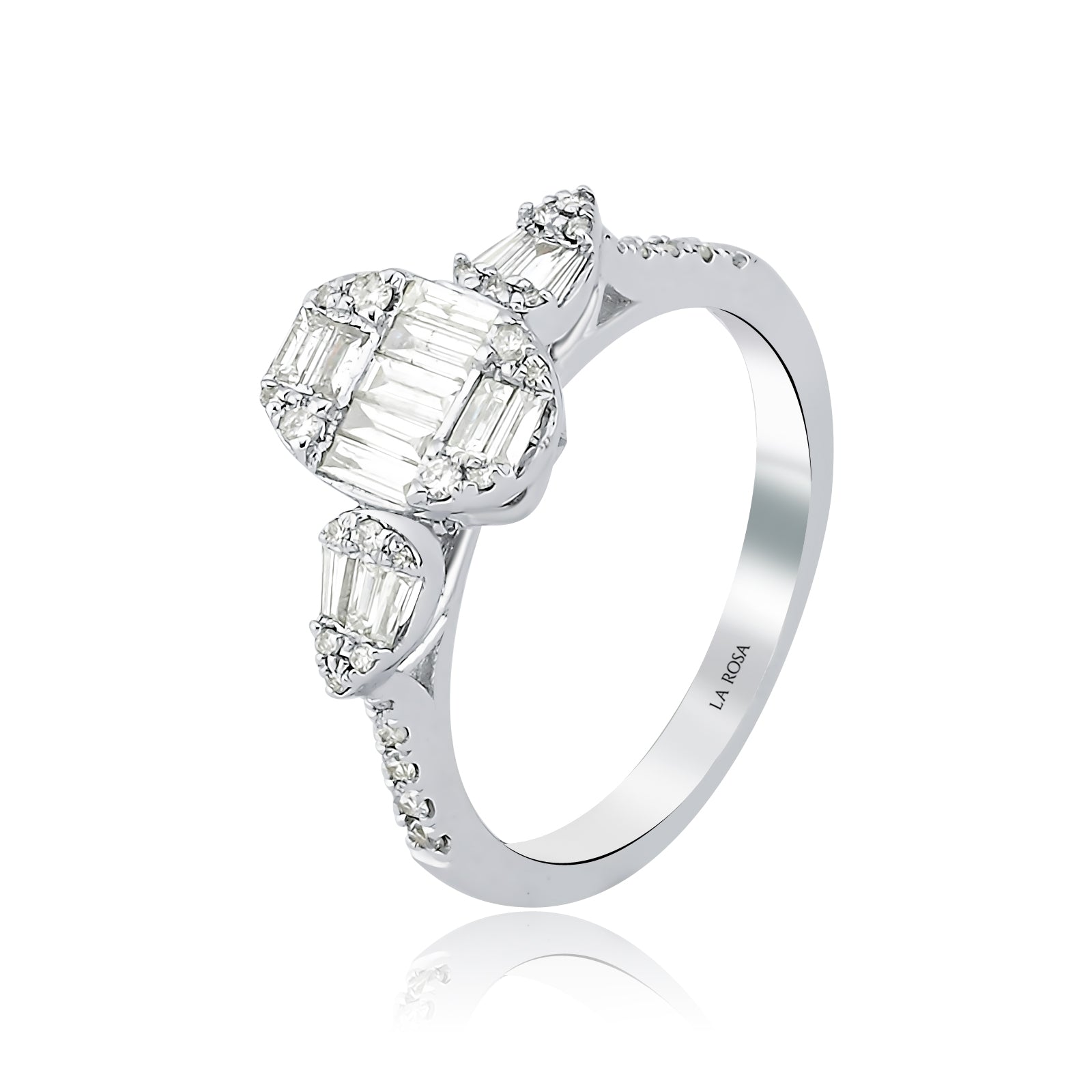 Inel CN0703R din aur alb 14k cu diamante - Bijuterii LA ROSA