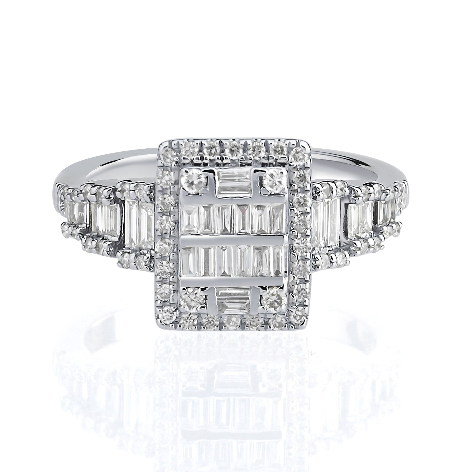 Inel CN0704R din aur alb 14k cu diamante - Bijuterii LA ROSA