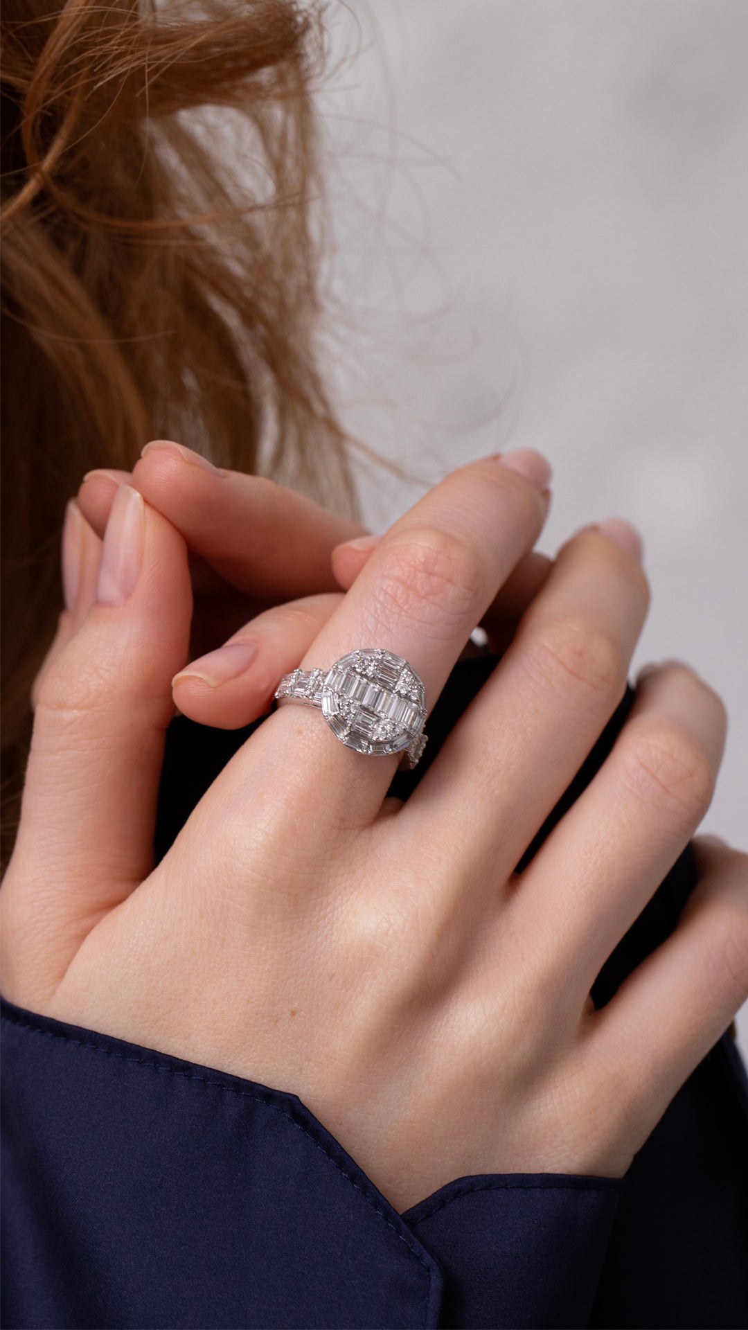 Inel CN0951R din aur alb 14k cu diamante - Bijuterii LA ROSA