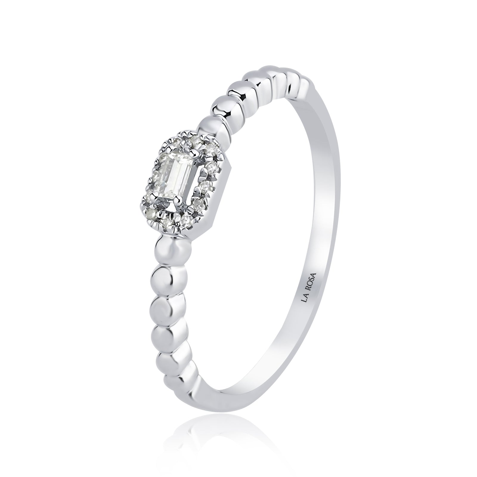 Inel CN1113R din aur alb 14k cu diamante - Bijuterii LA ROSA