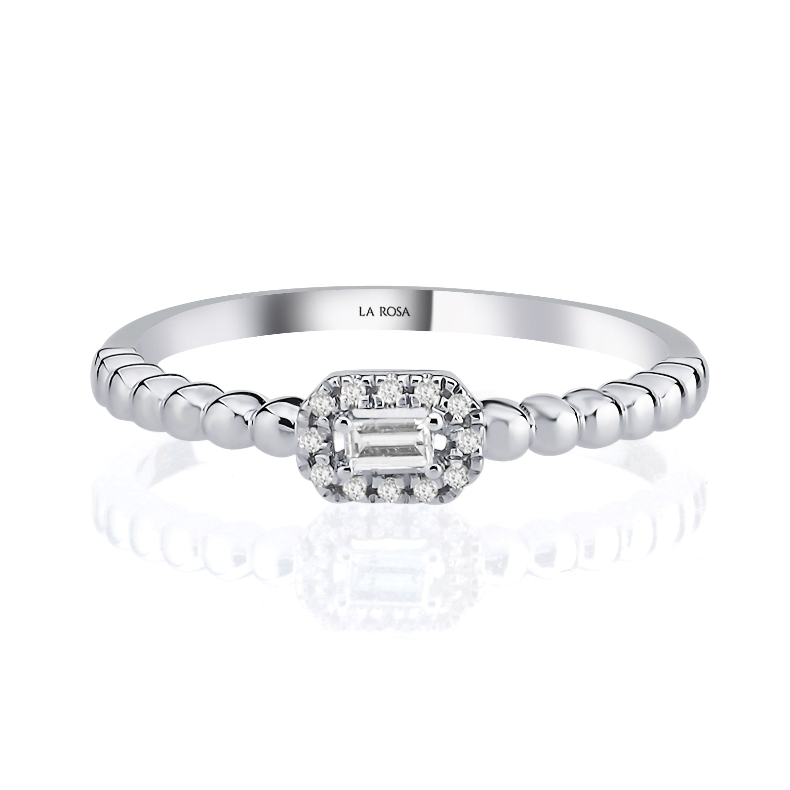 Inel CN1113R din aur alb 14k cu diamante - Bijuterii LA ROSA