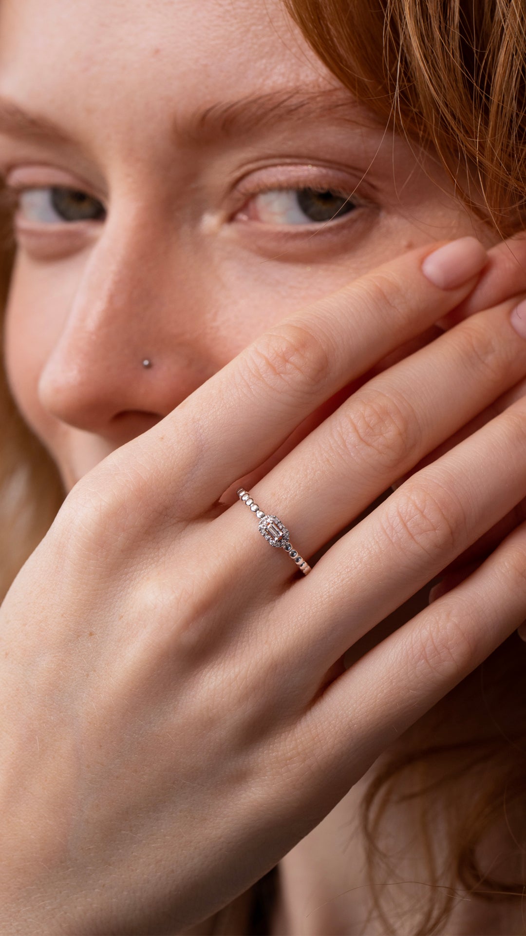 Inel CN1113R din aur alb 14k cu diamante - Bijuterii LA ROSA