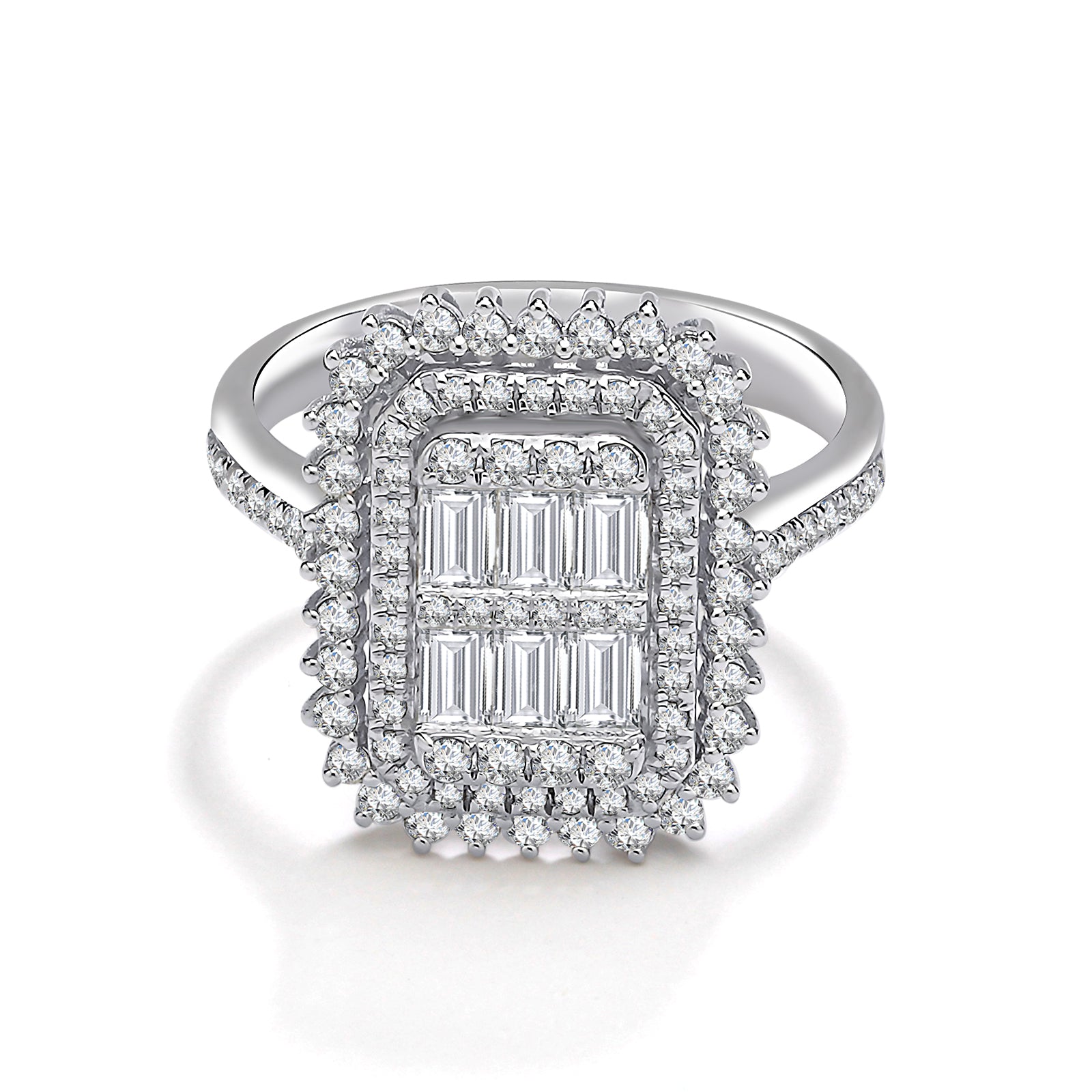 Inel Casette MD53780 din aur alb 14k cu diamante - Bijuterii LA ROSA