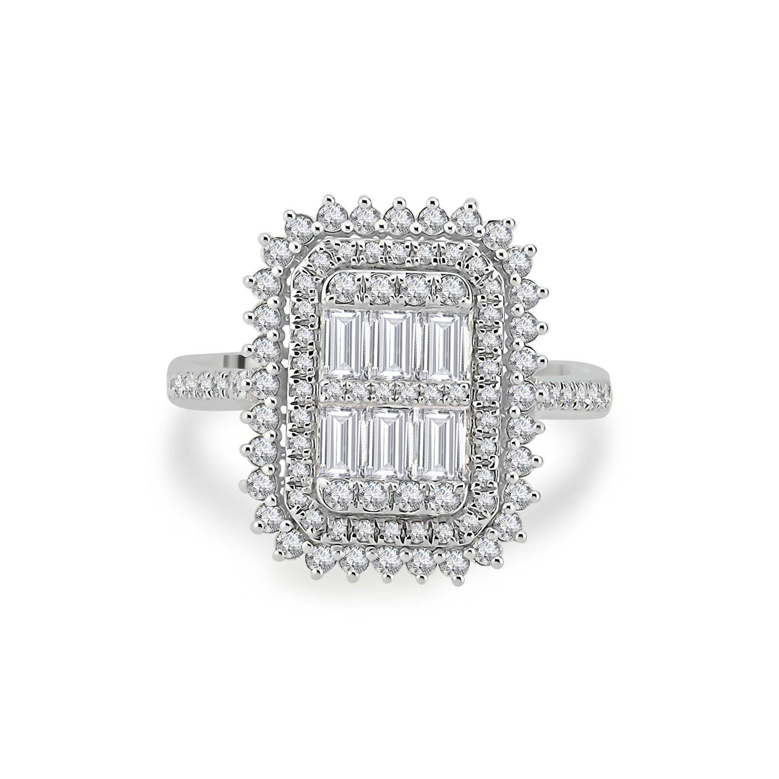 Inel Casette MD53780 din aur alb 14k cu diamante - Bijuterii LA ROSA