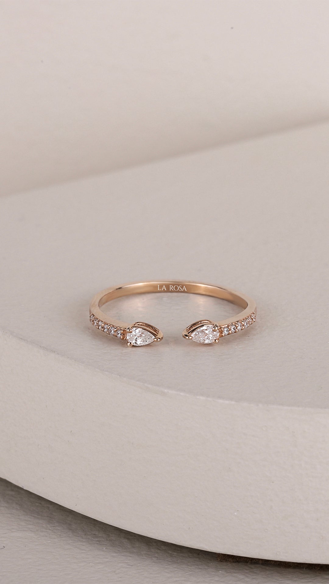 Inel HD0295R din aur roz 14k cu diamante - Bijuterii LA ROSA
