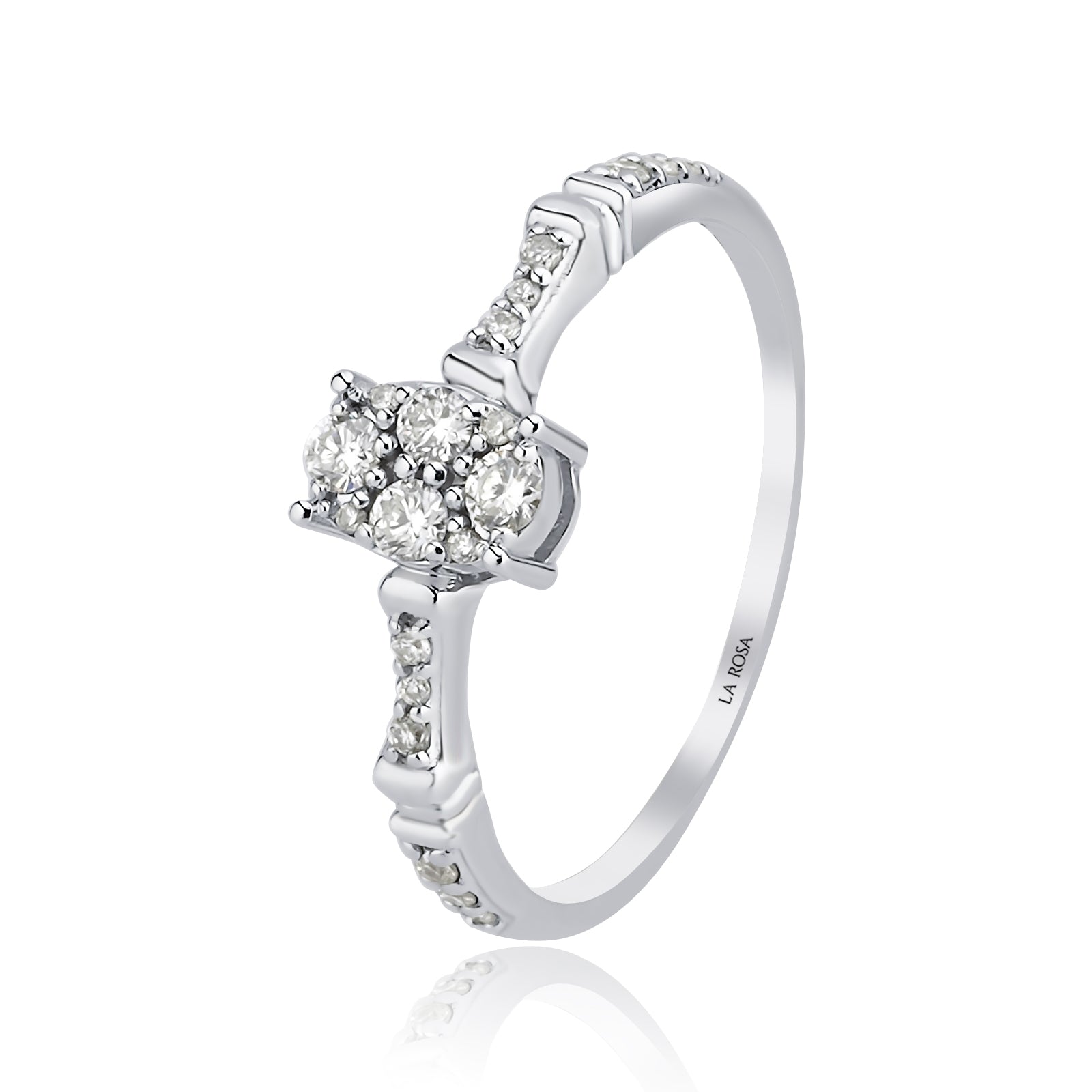 Inel HD0066R din aur alb 14k cu diamante - Bijuterii LA ROSA