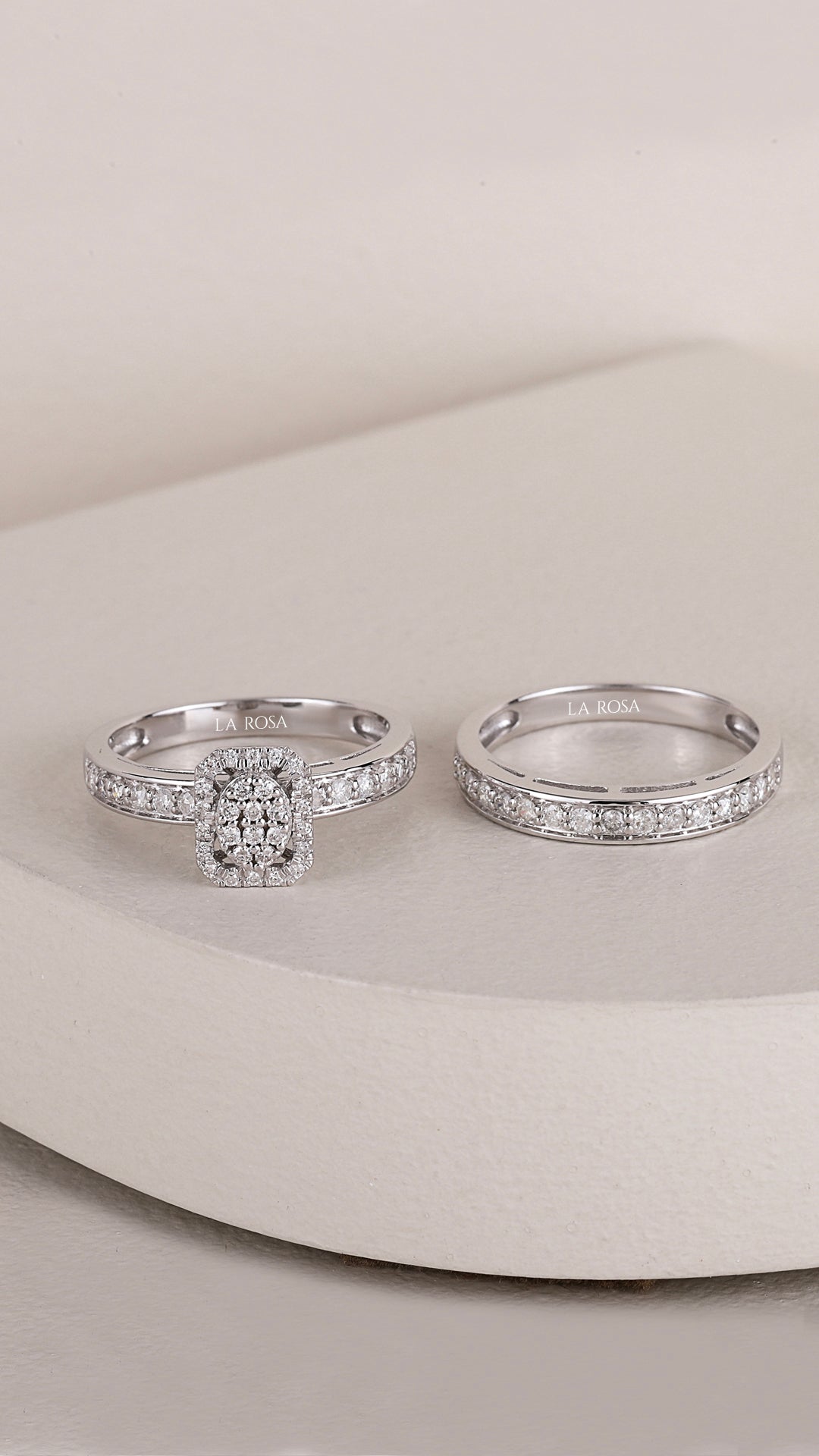 Inel HD0189R din aur alb 14k cu diamante - Bijuterii LA ROSA