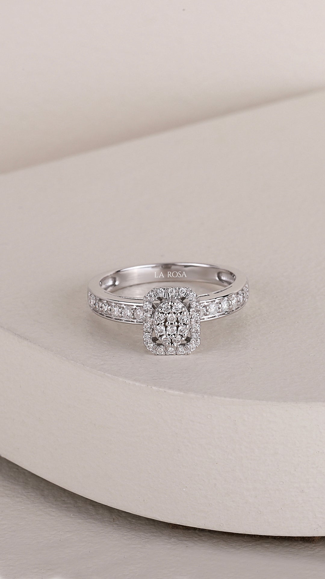 Inel HD0189R din aur alb 14k cu diamante - Bijuterii LA ROSA