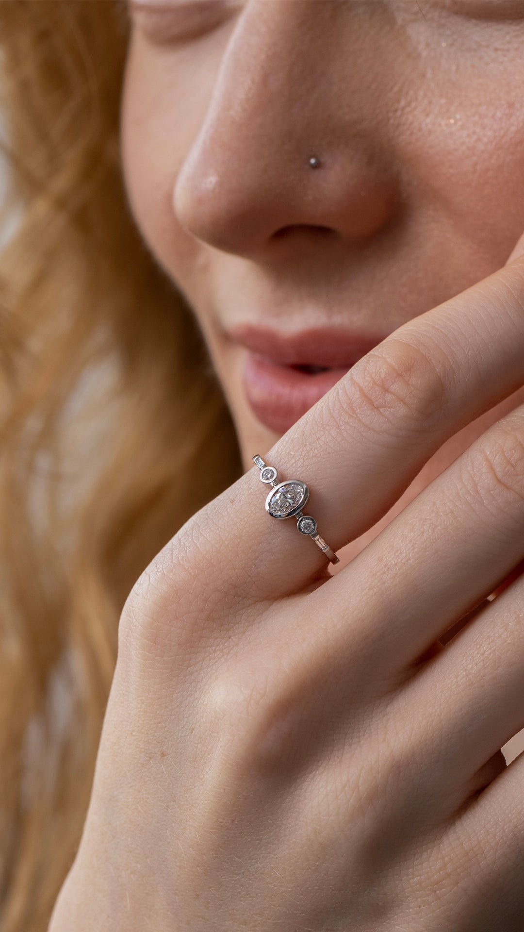 Inel HD0419R din aur alb 14k cu diamante - Bijuterii LA ROSA