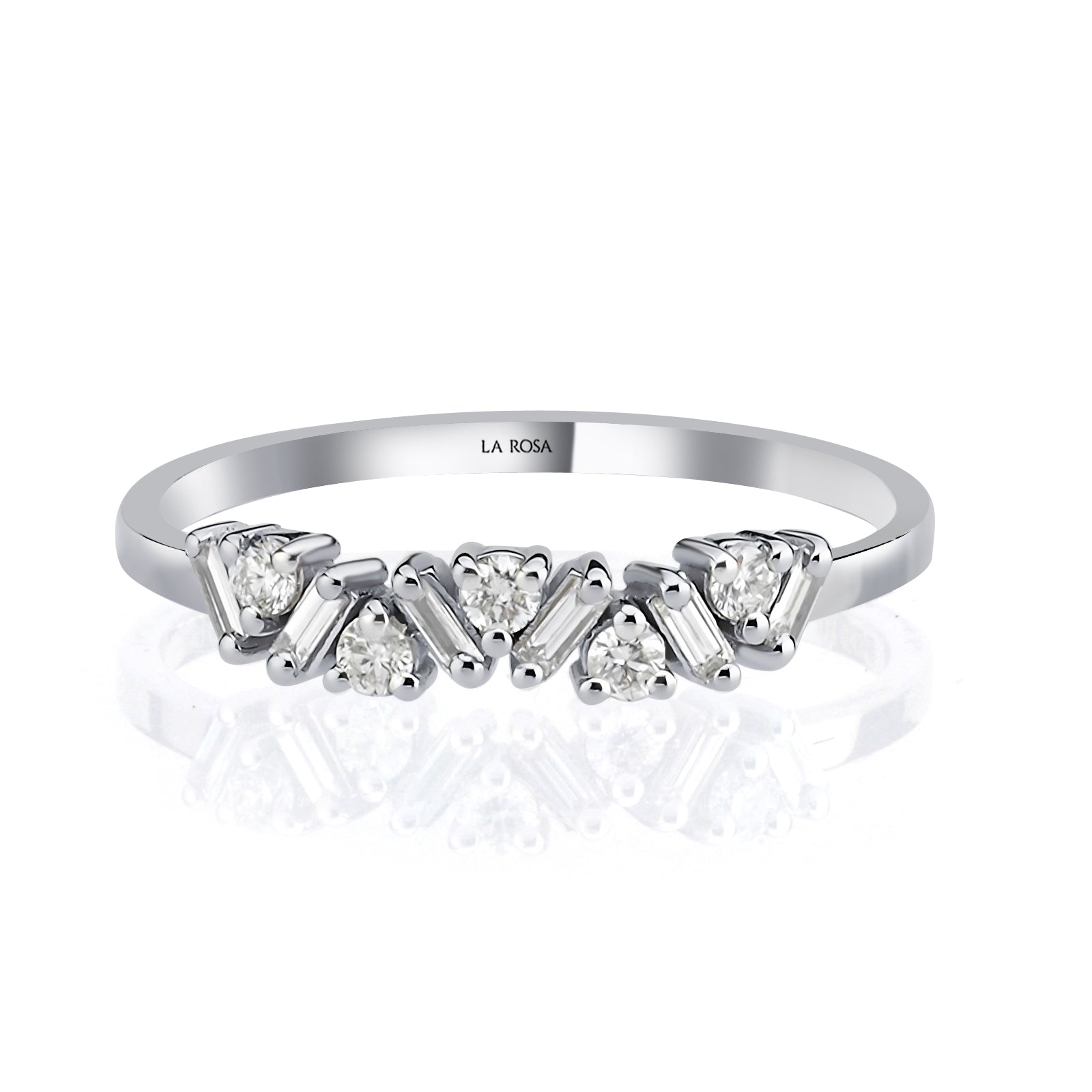 Inel HD0425R din aur alb 14k cu diamante - Bijuterii LA ROSA