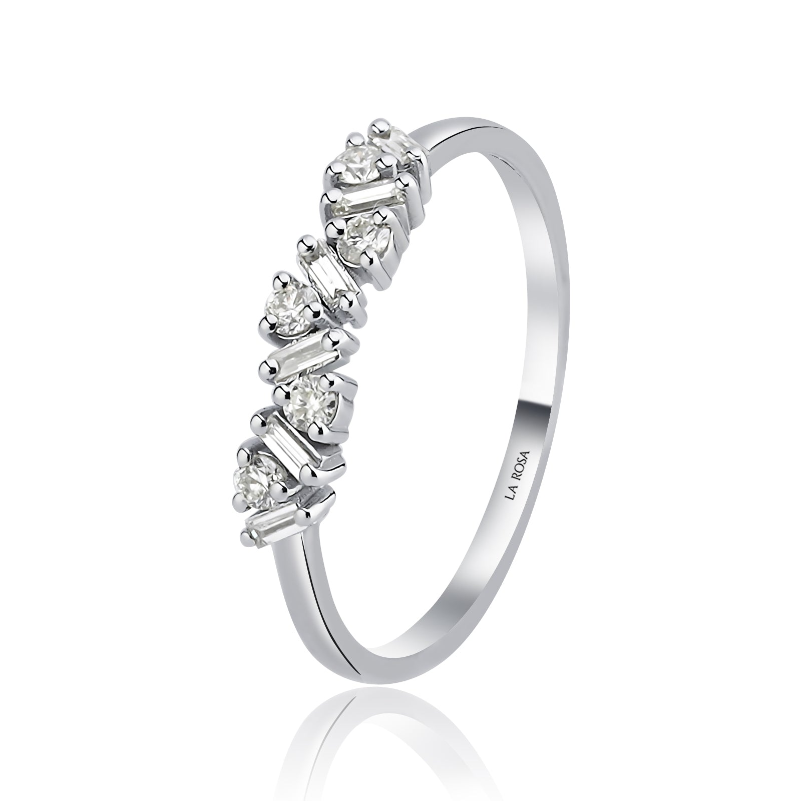 Inel HD0425R din aur alb 14k cu diamante - Bijuterii LA ROSA