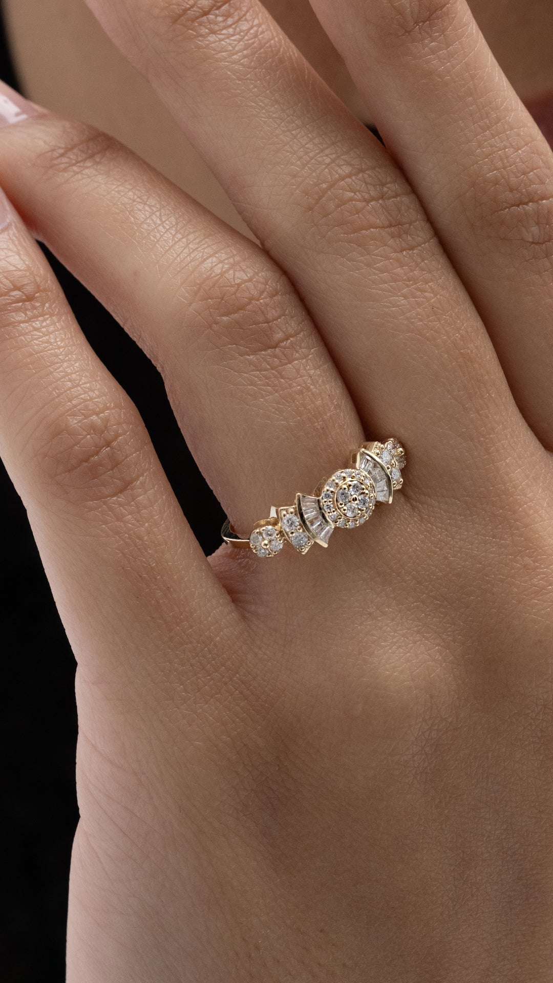 Inel HD0503-R din aur galben 14k cu diamante - Bijuterii LA ROSA