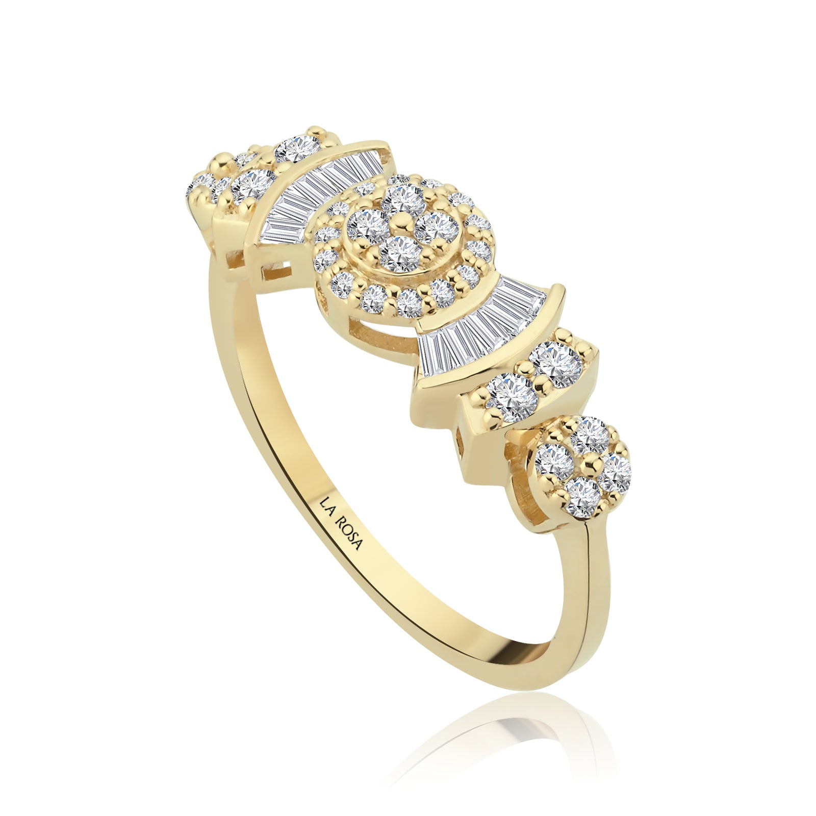Inel HD0503-R din aur galben 14k cu diamante - Bijuterii LA ROSA