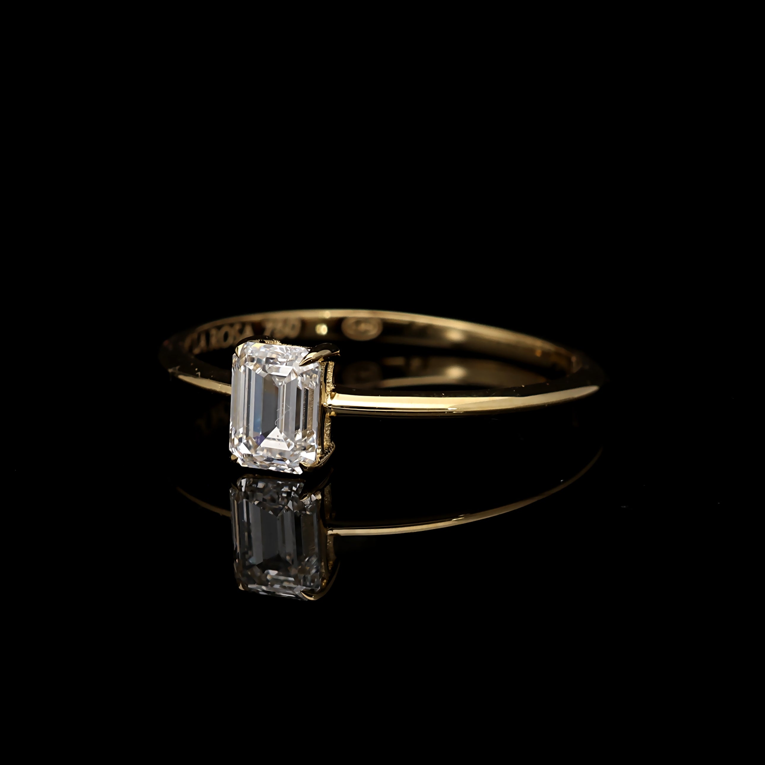 Inel LRY603 din aur galben 18k cu diamant - Bijuterii LA ROSA